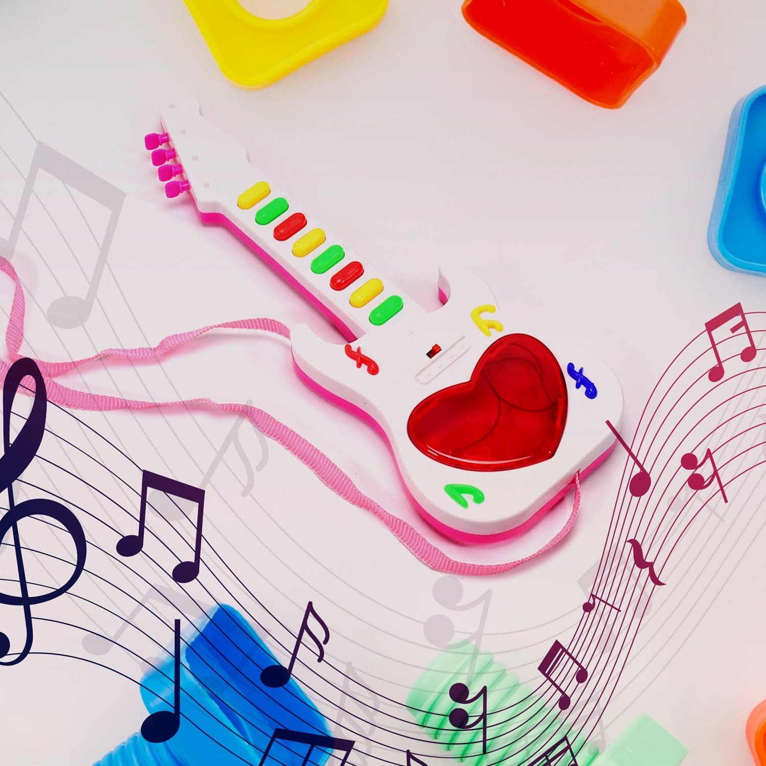 Battery Operated Musical Instruments Mini Guitar Toys and Light for 3+Years Old Kids. thumbnail 9