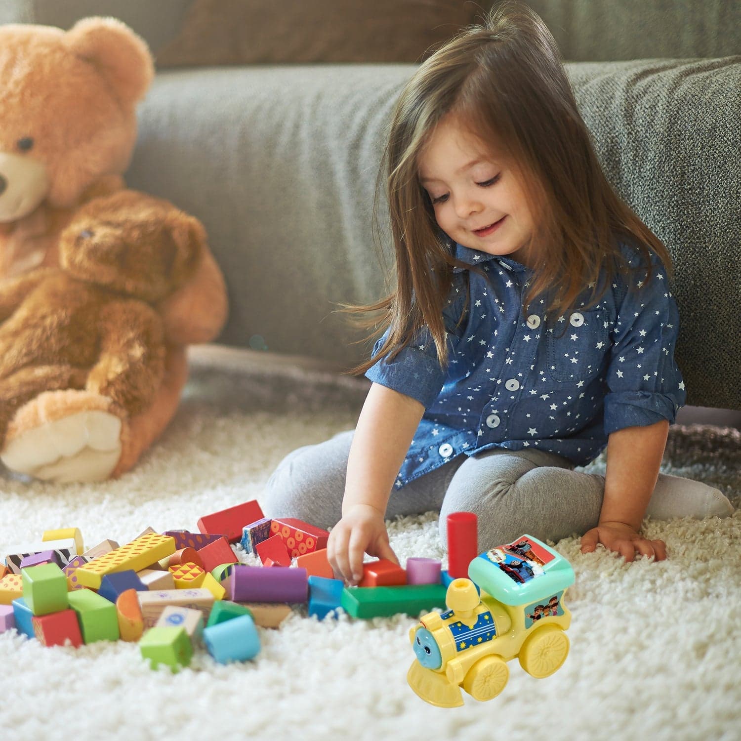 Pull-Rope Racing Train Engine Toy for Kids thumbnail 6
