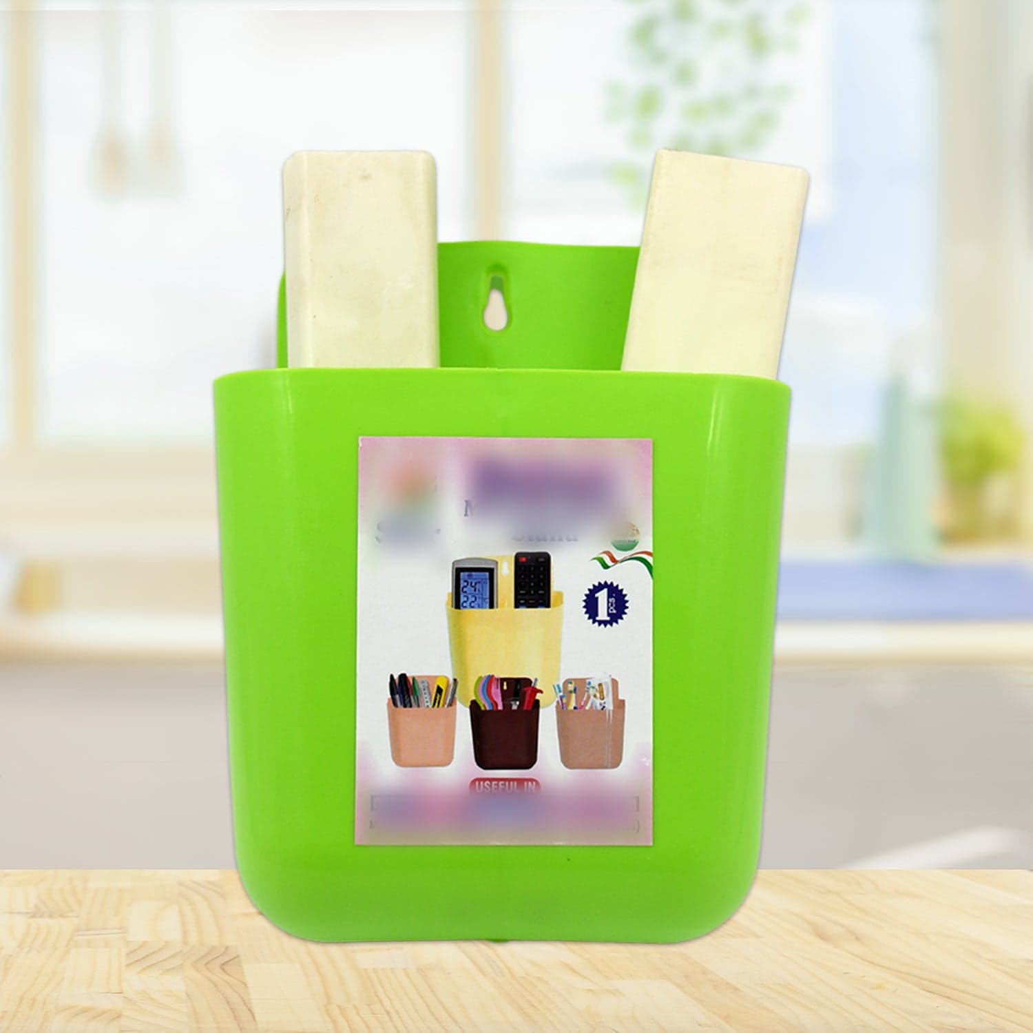 2-Section Multipurpose Wall Holder of Mobile, Remote & Makeup Brush Storage (1 Pc) thumbnail 1