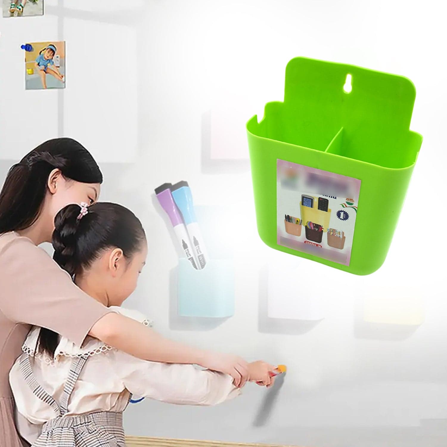 2-Section Multipurpose Wall Holder of Mobile, Remote & Makeup Brush Storage (1 Pc) thumbnail 3