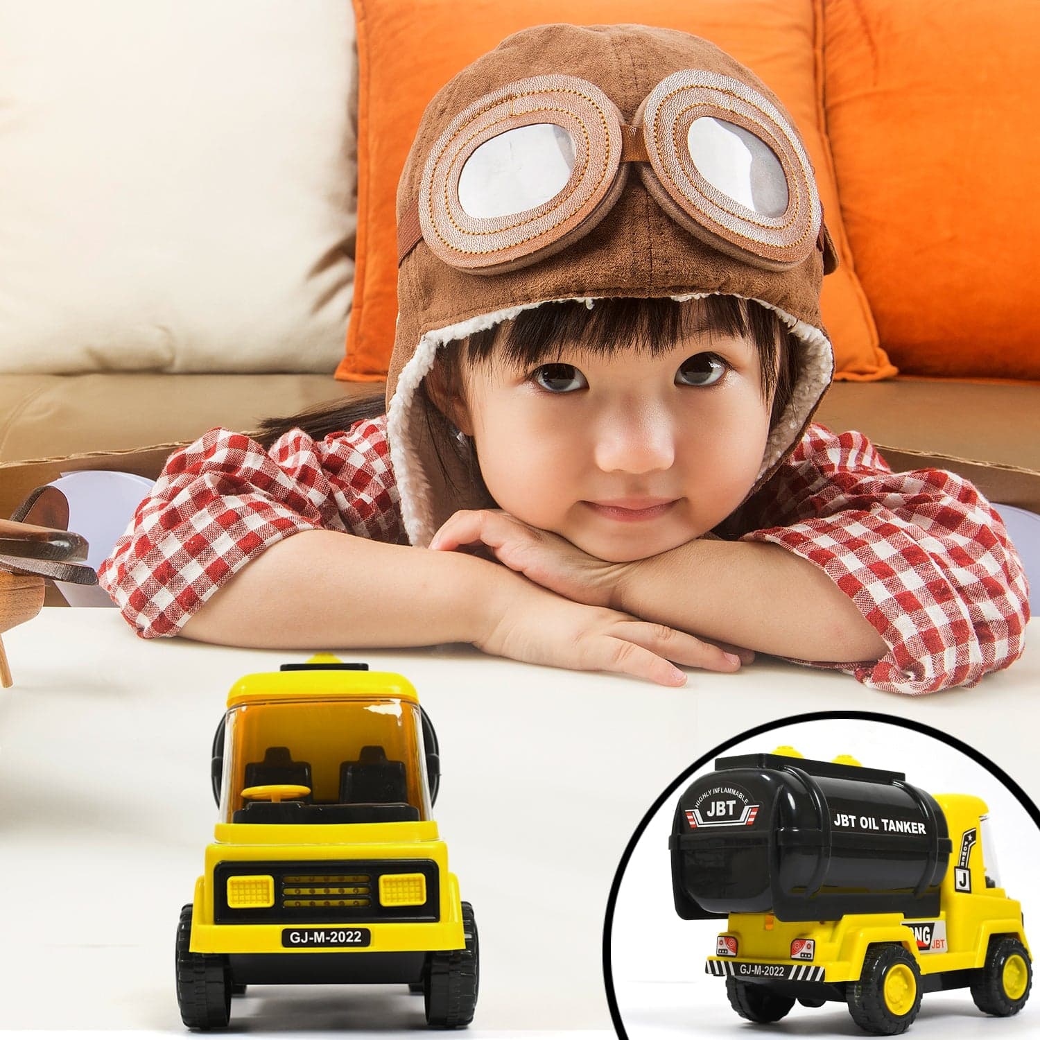 Big Heavy Duty Unbreakable Toy Truck with Sound | Friction Powered Oil-Water Tanker thumbnail 5