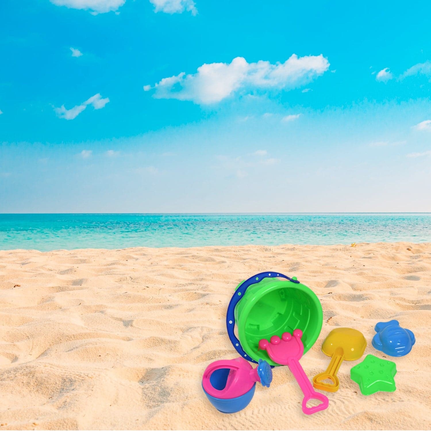 Beach Sand Castle Toy Set for Kids - 6 Pcs Summer Play thumbnail 1