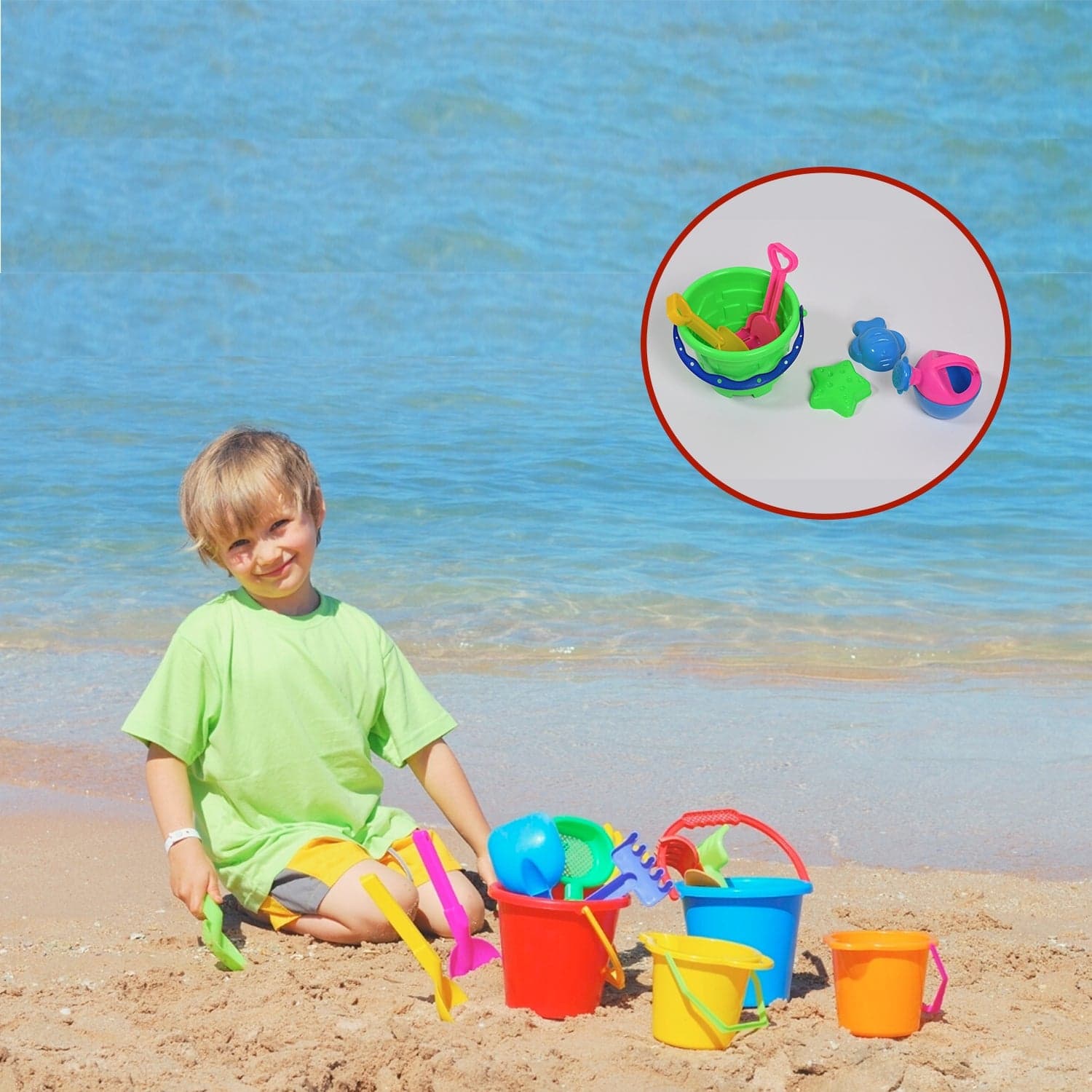 Beach Sand Castle Toy Set for Kids - 6 Pcs Summer Play thumbnail 6