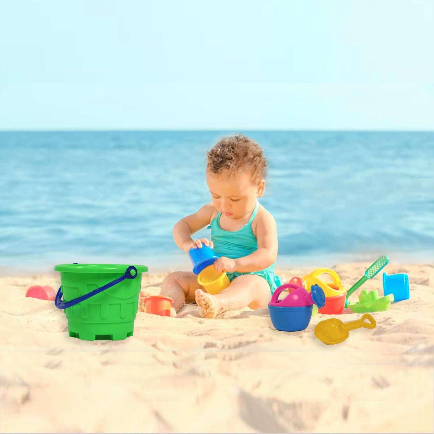 Beach Sand Castle Toy Set for Kids - 6 Pcs Summer Play thumbnail 8