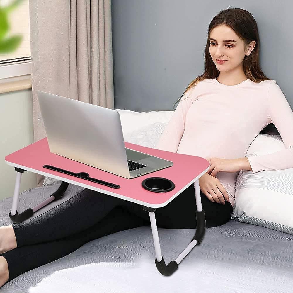 Multi-Purpose Foldable Laptop Desk for Study & Reading (Pink) thumbnail 3
