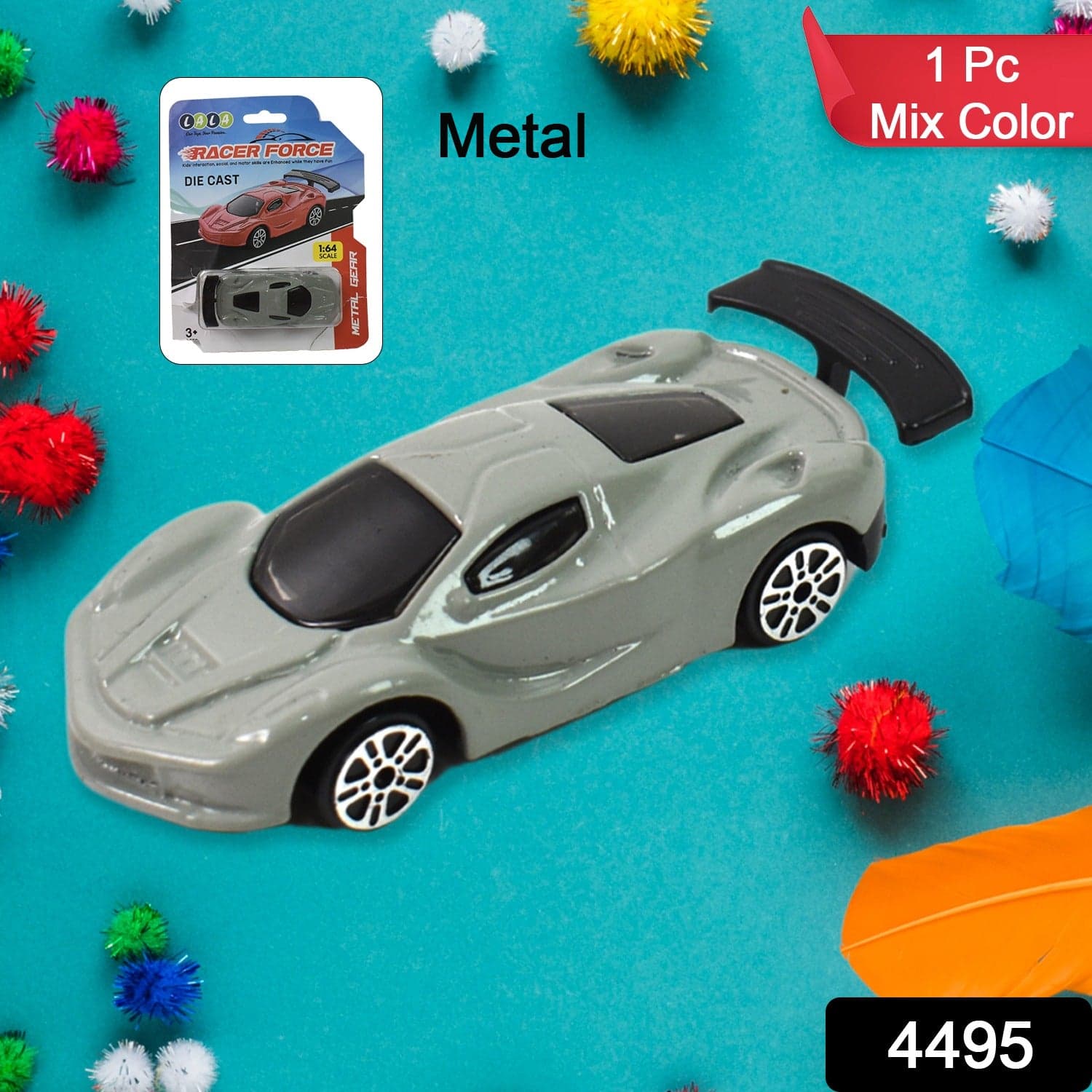 Metal Mini Car Toy, Free Wheel Toy Vehicle (Multicolor / 1 Pc) thumbnail 2