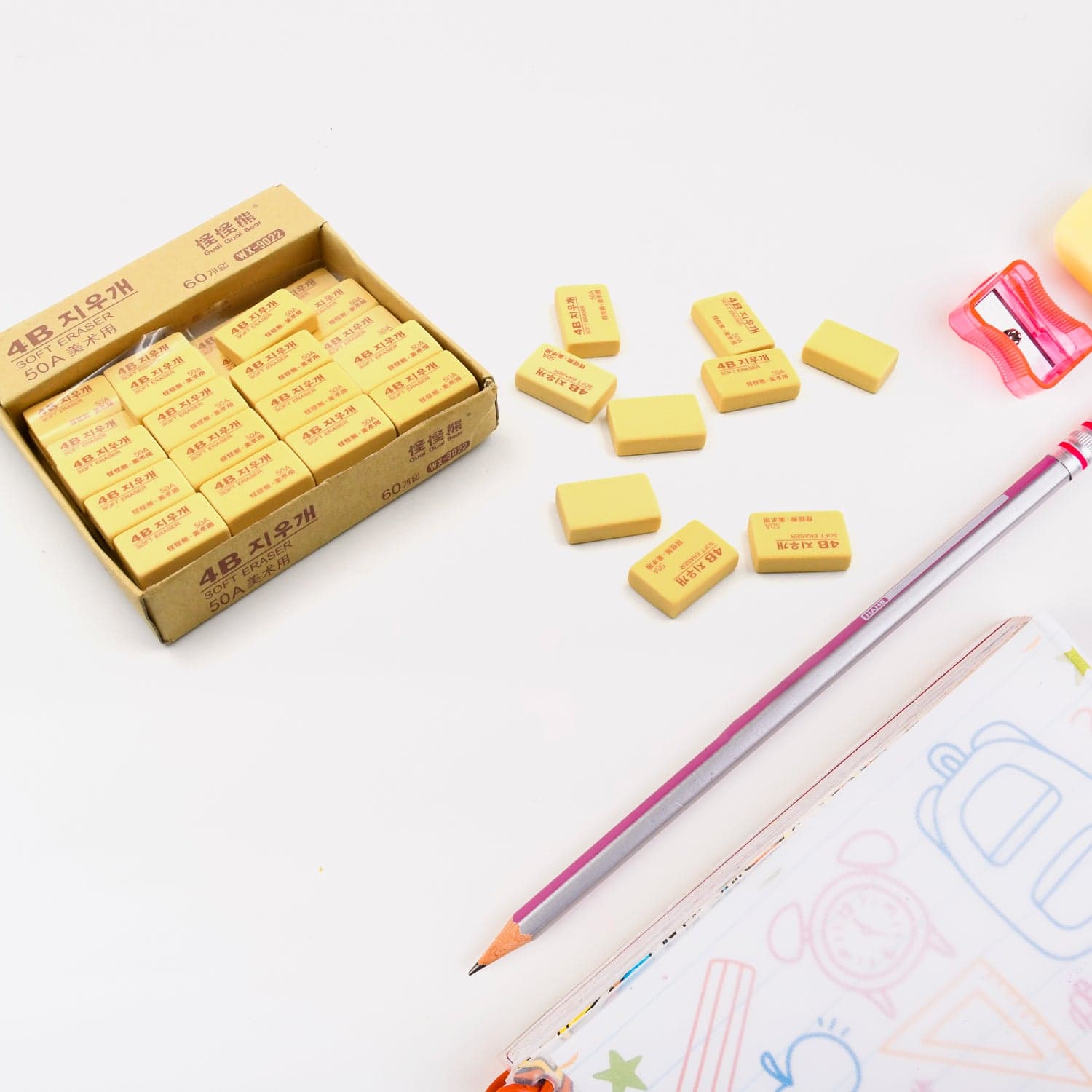Pencil Eraser Professional 4B Drawing Eraser Art Soft Eraser for School Office (60 Pc Pack) thumbnail 5