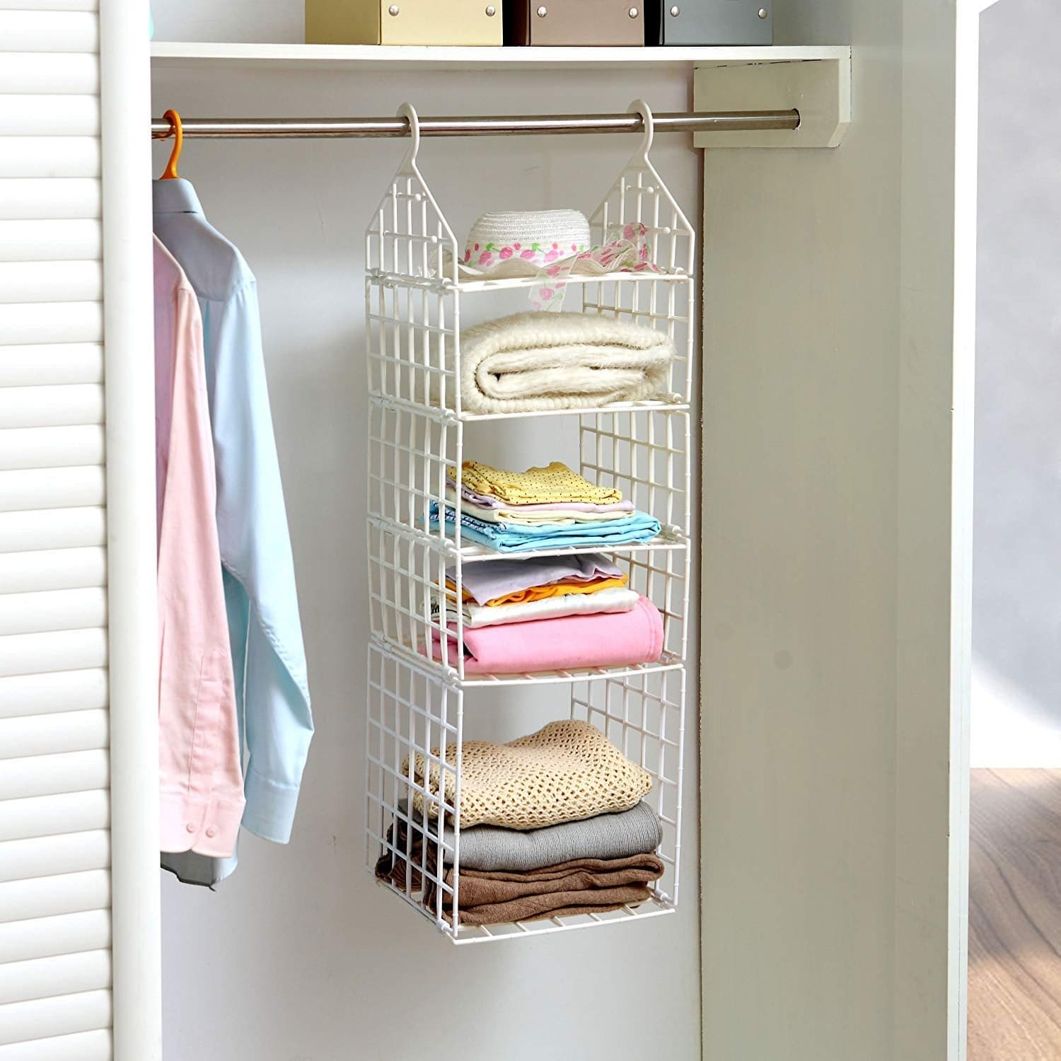 Multipurpose 5 Layer Folding Clothes Storage Racks||Closet For Students Wardrobe Shelves Socks ID-4526 thumbnail 3