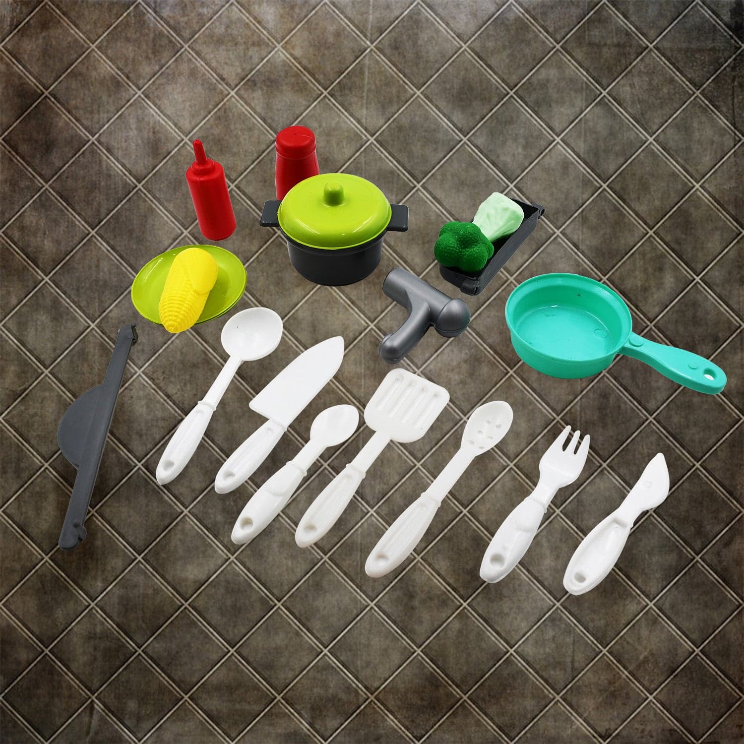 Cooking Toy Plastic Kids Cooking School Play Set (26 Pc Set) thumbnail 1