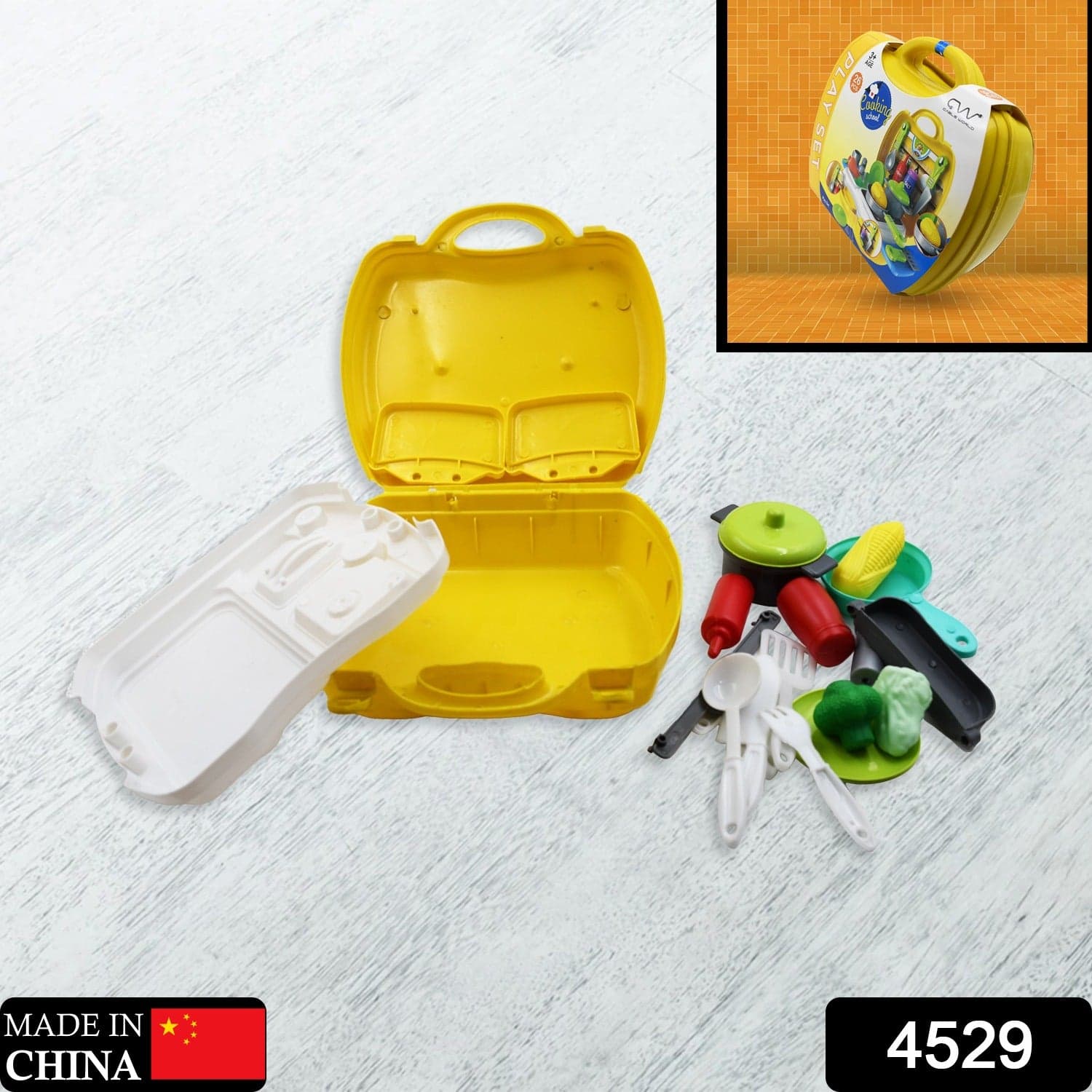 Cooking Toy Plastic Kids Cooking School Play Set (26 Pc Set) thumbnail 2