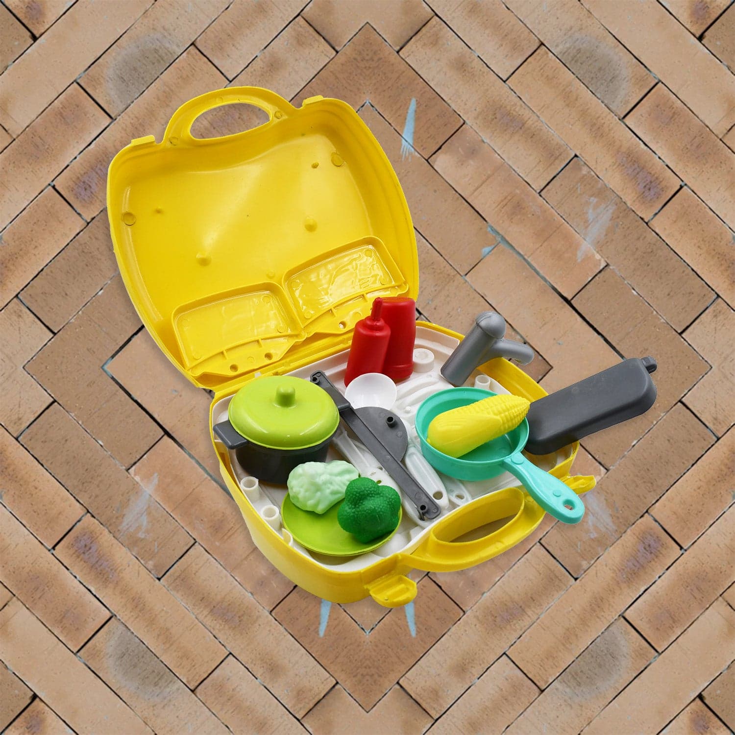 Cooking Toy Plastic Kids Cooking School Play Set (26 Pc Set) thumbnail 5