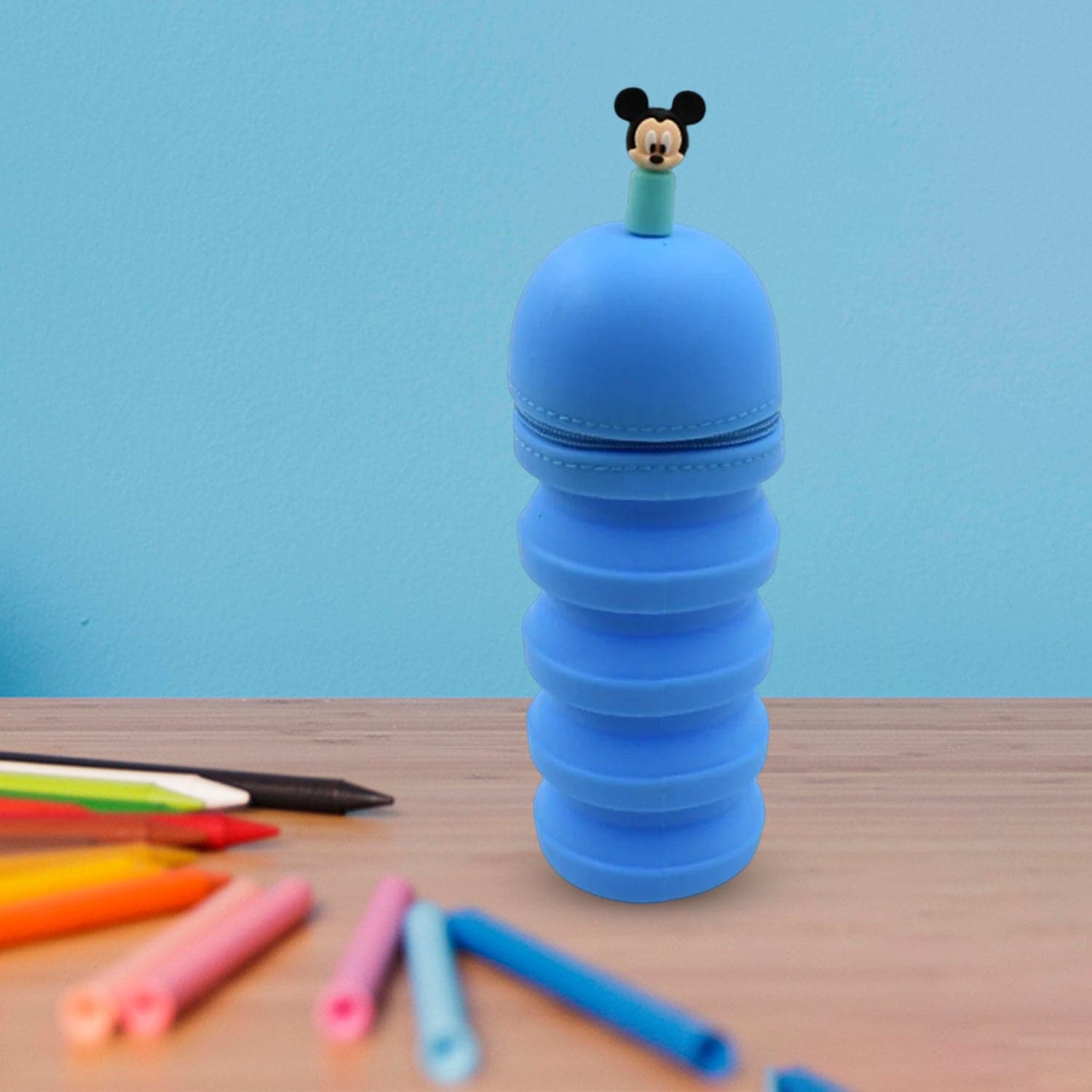 Silicone Telescopic Pencil Case Of Large Capacity, Zipper Closure, Perfect For School & Office thumbnail 1
