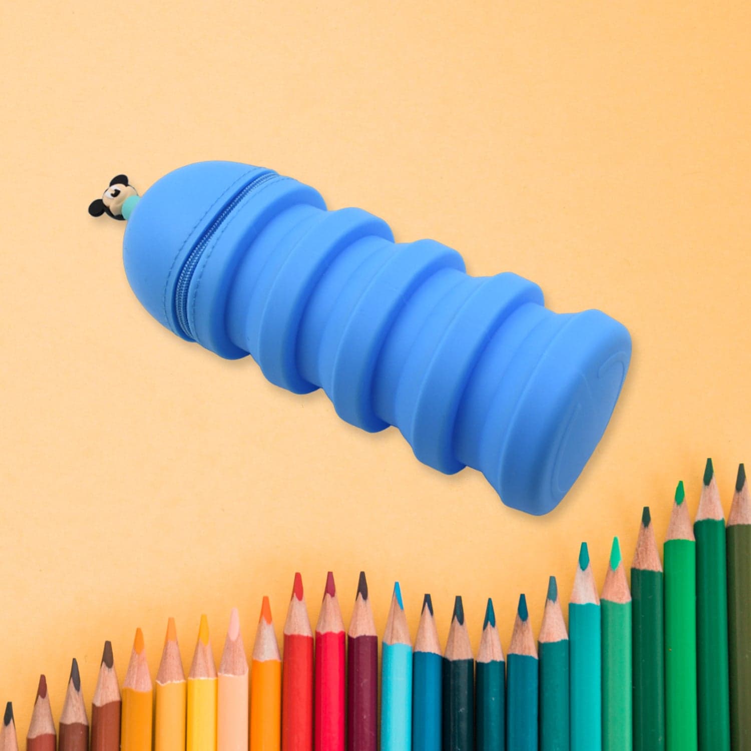 Silicone Telescopic Pencil Case Of Large Capacity, Zipper Closure, Perfect For School & Office thumbnail 3