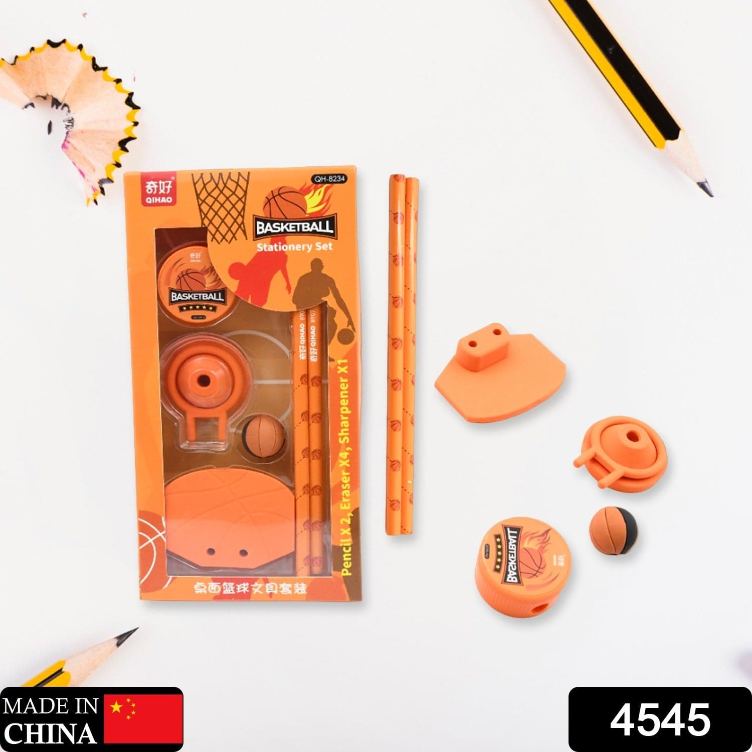 Football & Basketball Stationery Kit Of Pencil, Sharpener & Eraser For Kids (Birthday Gift) thumbnail 2