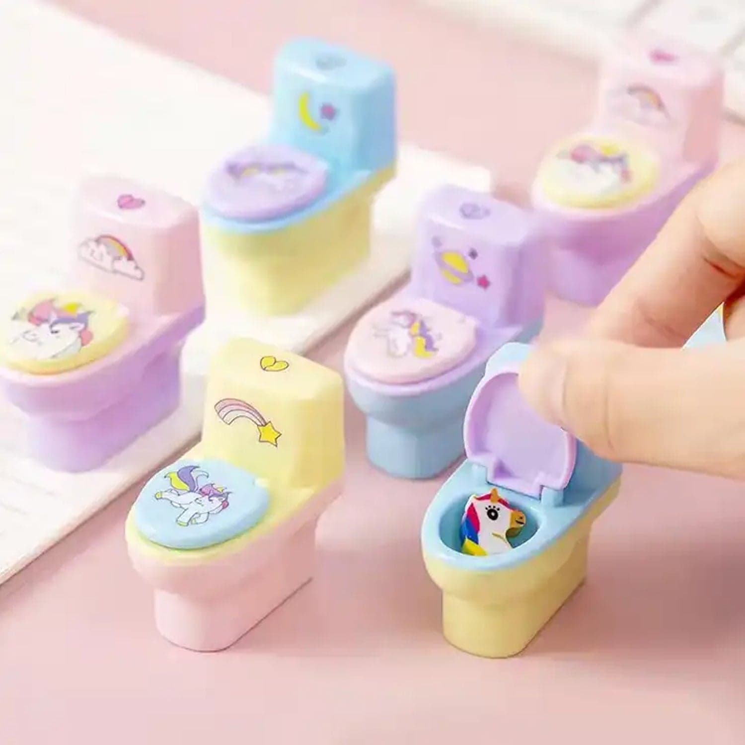 Fun & Functional! Toilet Sharpener with Eraser (2 Pc Set) thumbnail 3