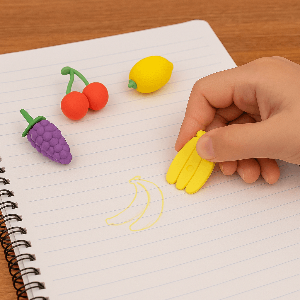 Mini Cute Vegetables And Fruits Erasers Or Pencil Rubbers For Kids thumbnail 1