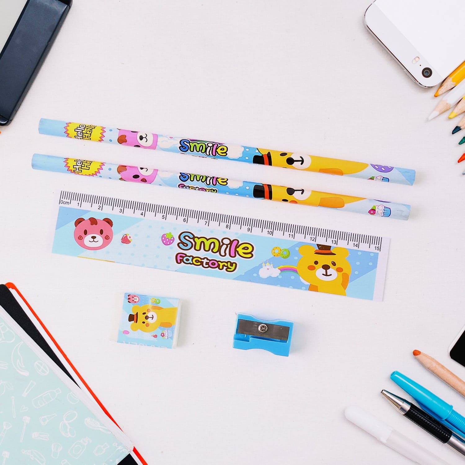 Wooden Pencil Set (5 Pc): School Supplies, Stationery Set for Kids thumbnail 5