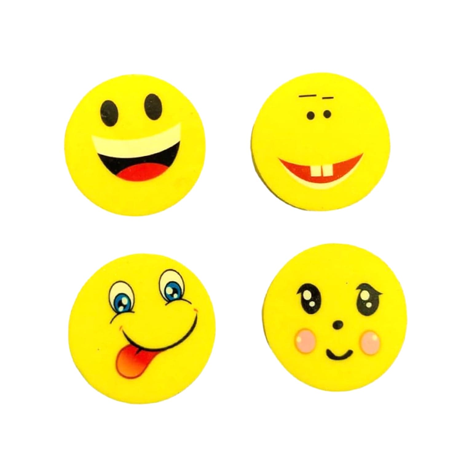 Cute Smile Emoji Eraser Set of Perfect for Kids (4pc Set) thumbnail 3
