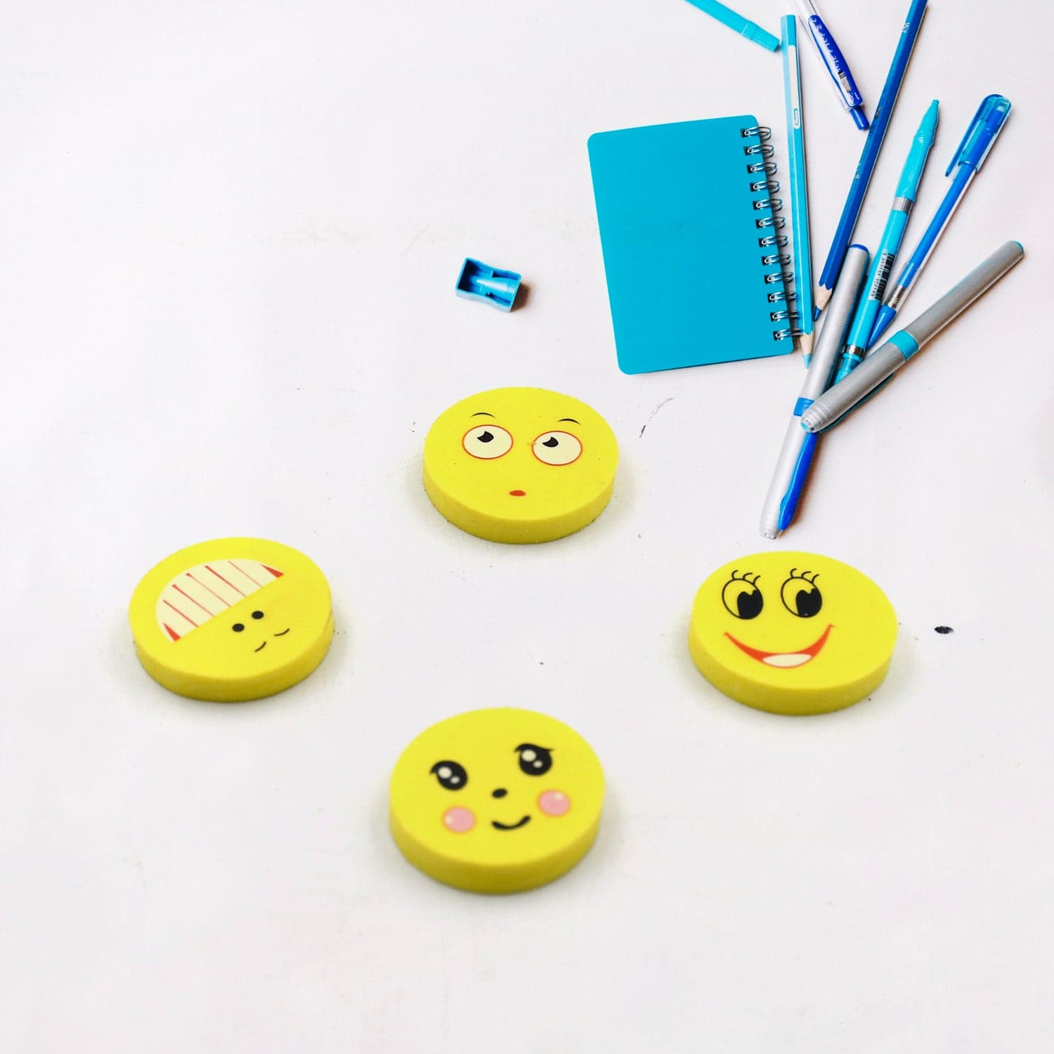Cute Smile Emoji Eraser Set of Perfect for Kids (4pc Set) thumbnail 5