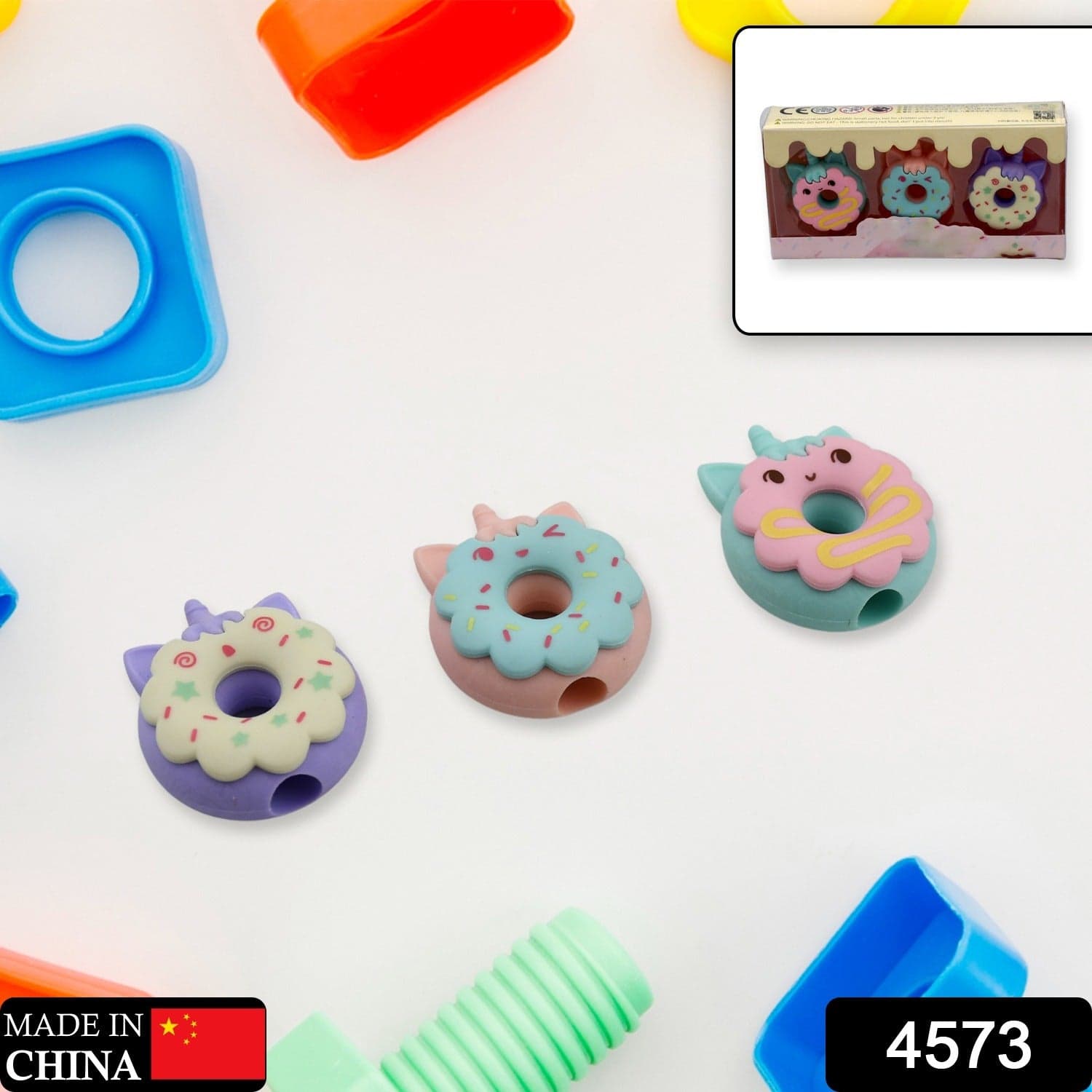 Tree Small Sized Cartoon Themed Non-Toxic Donut Erasers thumbnail 2