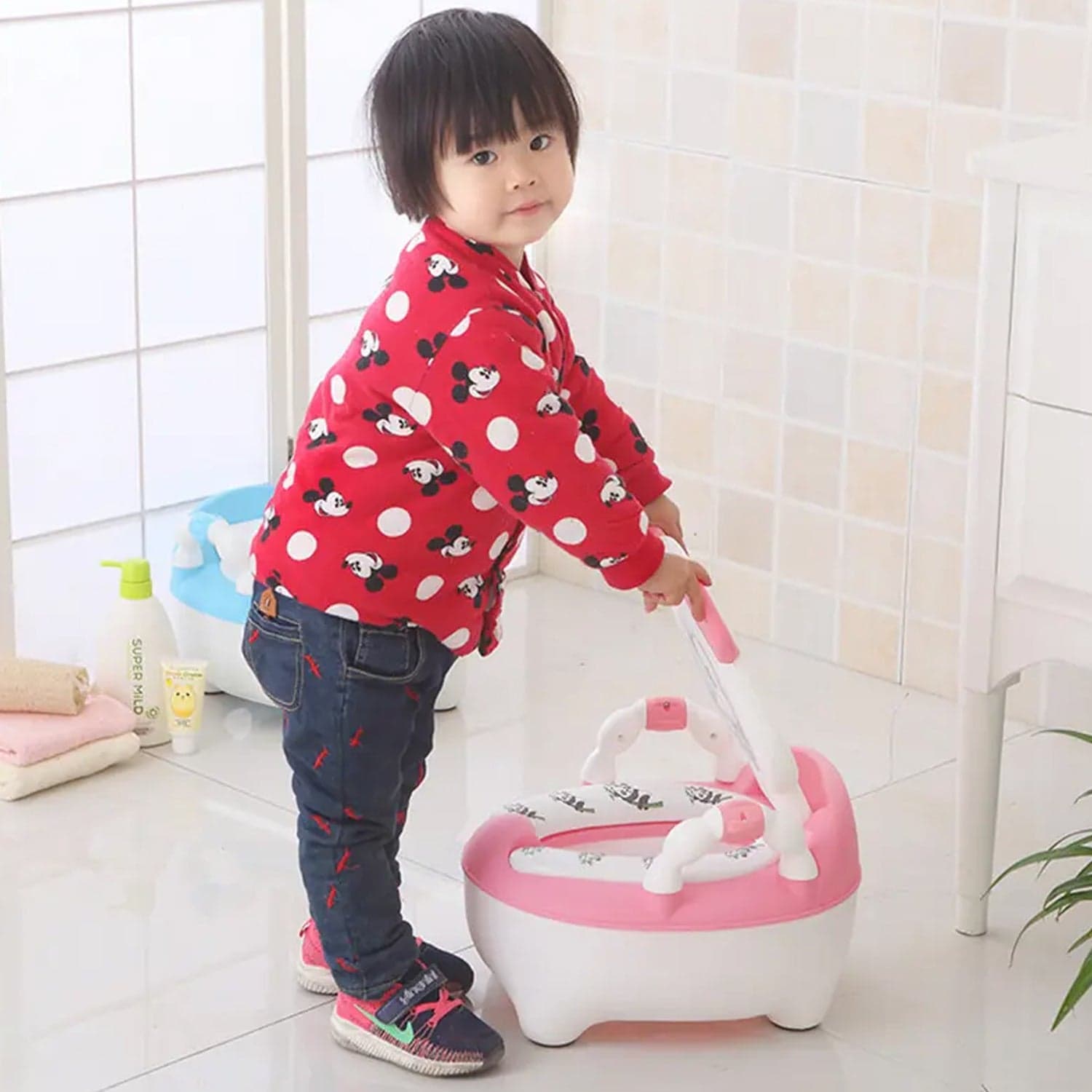 Baby Portable Toilet, Baby Potty Training Seat Baby Potty Chair For Toddler Boys Girls Potty Seat For 1+ Year Child thumbnail 3