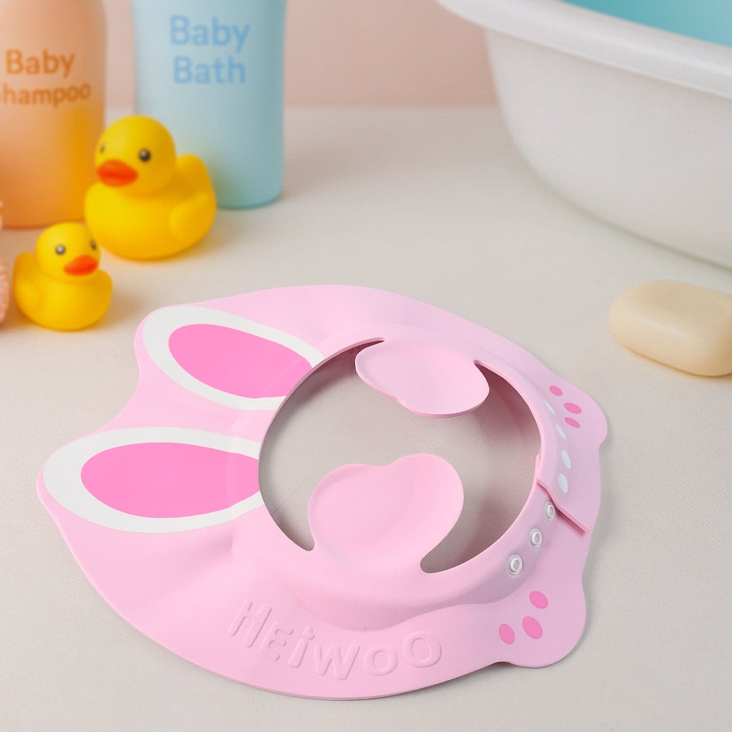 Adjustable Bunny Ear Baby Shower Cap 1 Pc thumbnail 2