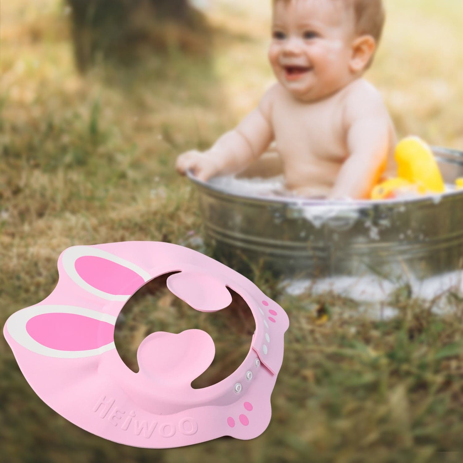 Adjustable Bunny Ear Baby Shower Cap 1 Pc thumbnail 3