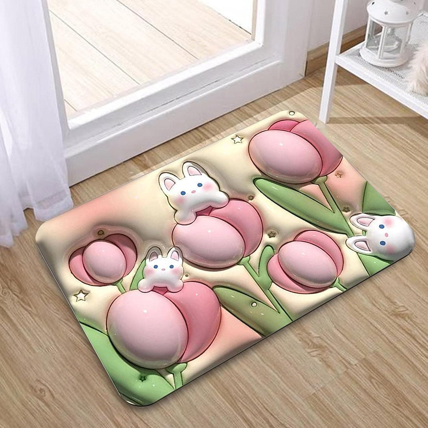 Stone Bath Mat Non Slip Anti Mould 3D Absorbent Bath Mats for Bathroom Stone Bath Mat Quick Dry Shower Mat (60X39CM) thumbnail 3