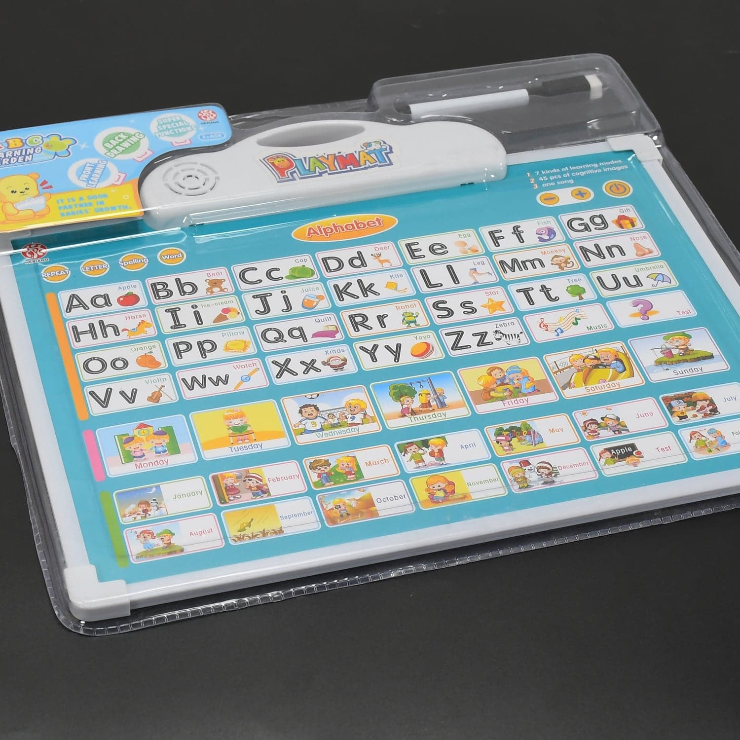 Learning Board 2in1 - Educational PAD for Kids Musical Board for Alphabet ABC Learning Toy Play Mat & Drawing with One Doodle Pen thumbnail 1