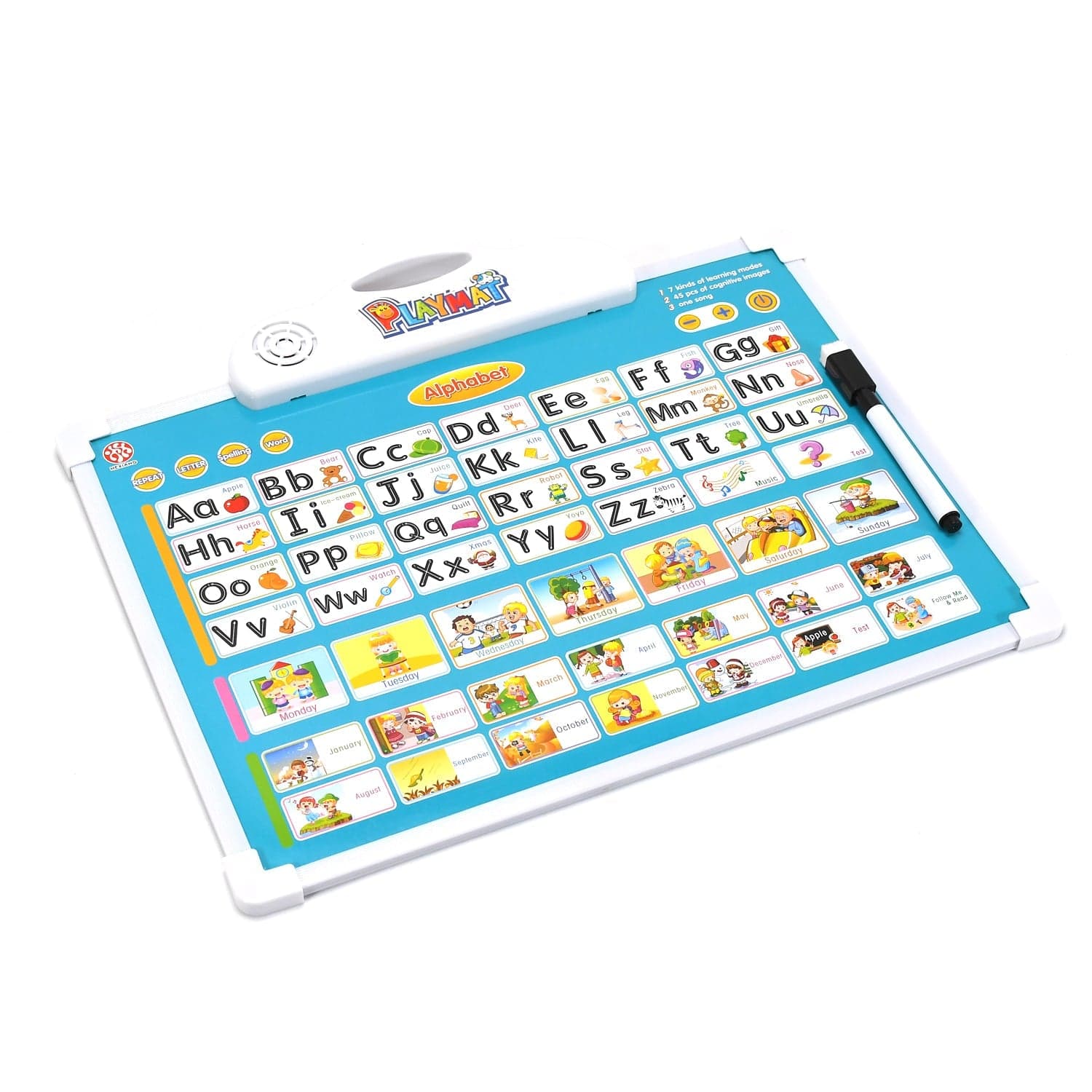 Learning Board 2in1 - Educational PAD for Kids Musical Board for Alphabet ABC Learning Toy Play Mat & Drawing with One Doodle Pen thumbnail 4
