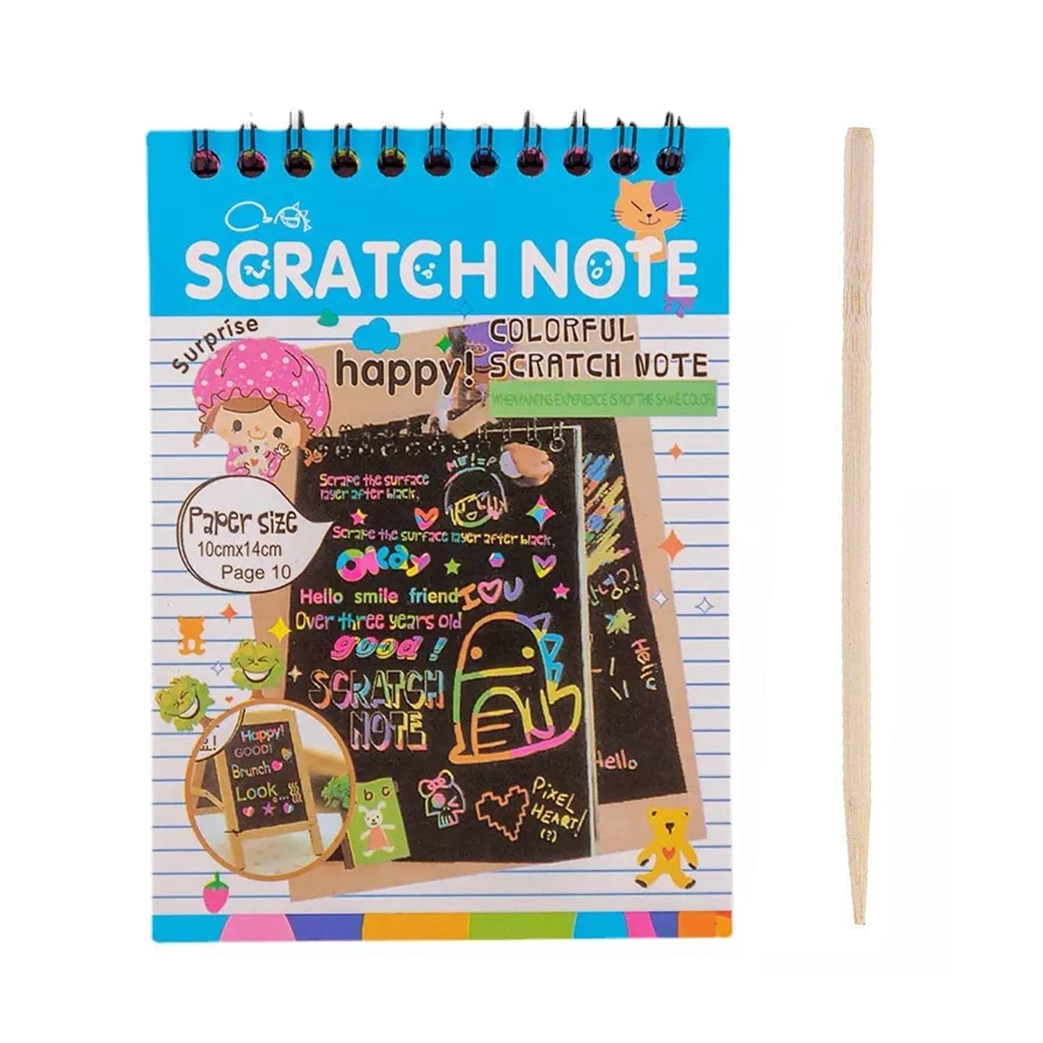 Crafts Rainbow Art Scratch Paper Book (10 Pages, Pack of 1) thumbnail 4