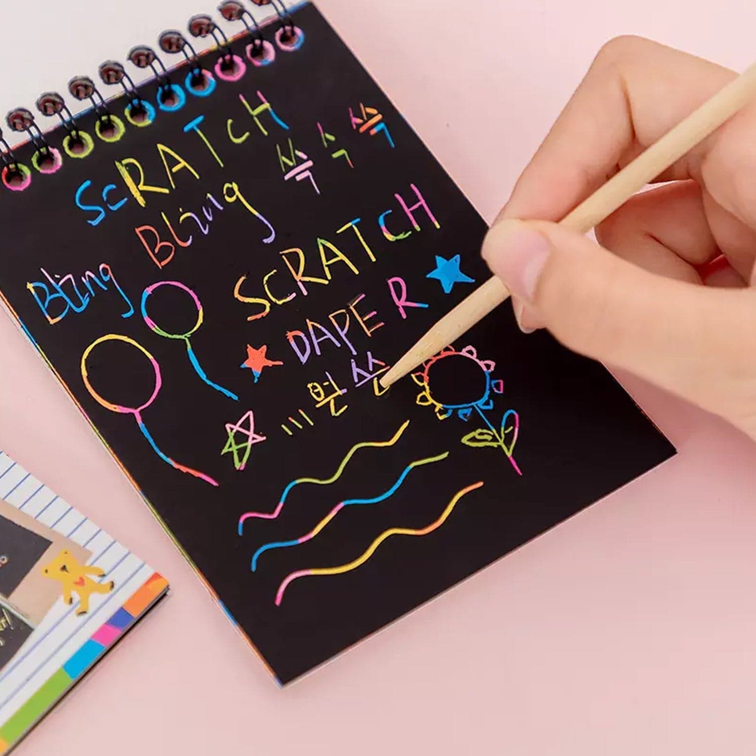 Crafts Rainbow Art Scratch Paper Book (10 Pages, Pack of 1) thumbnail 6