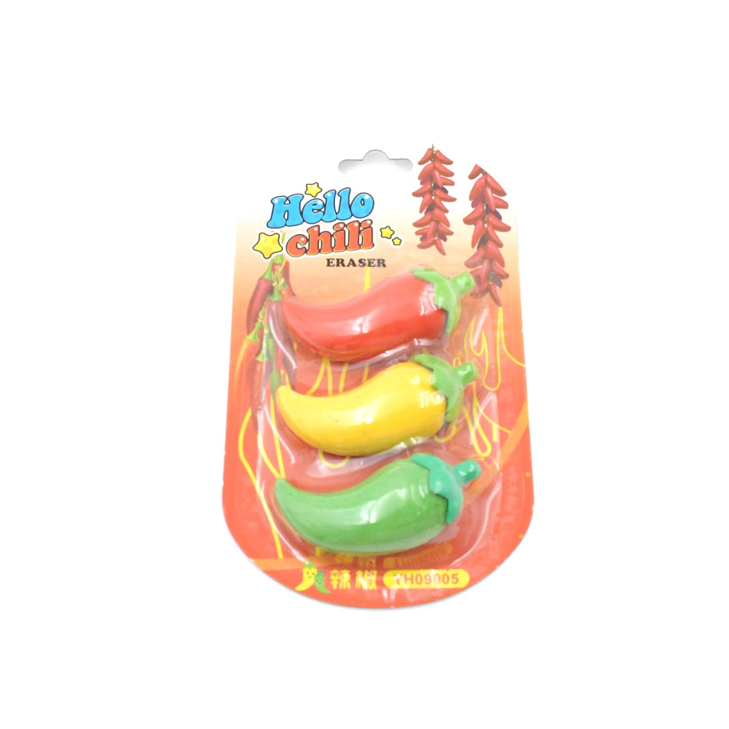 3D Fancy Colorful Chili Shape Erasers of Mini Novelty Eraser Set (3 Pc) thumbnail 5