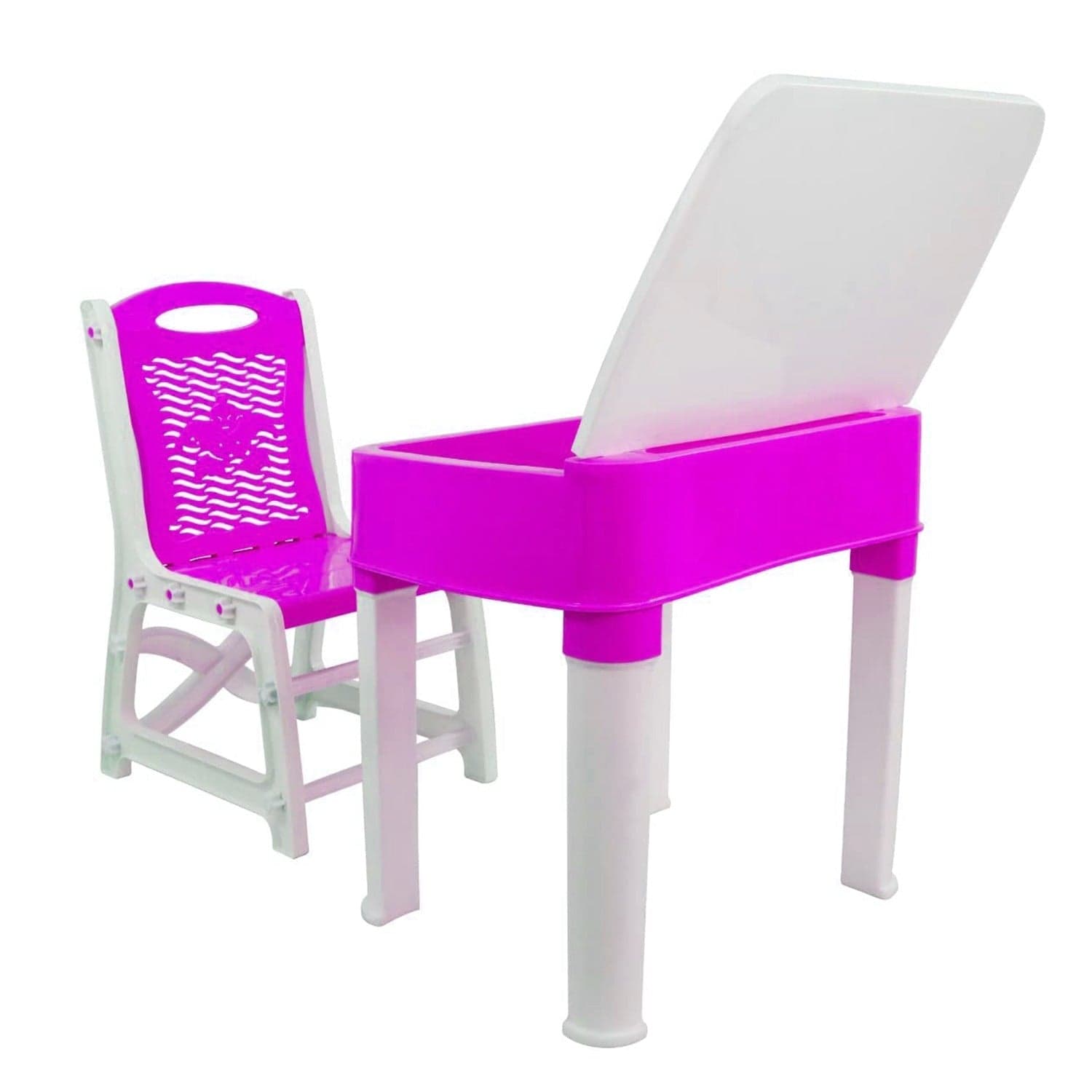 Study Table And Chair Set For Boys And Girls With Small Box Space For Plastic High Quality Study Table (Pink) thumbnail 4