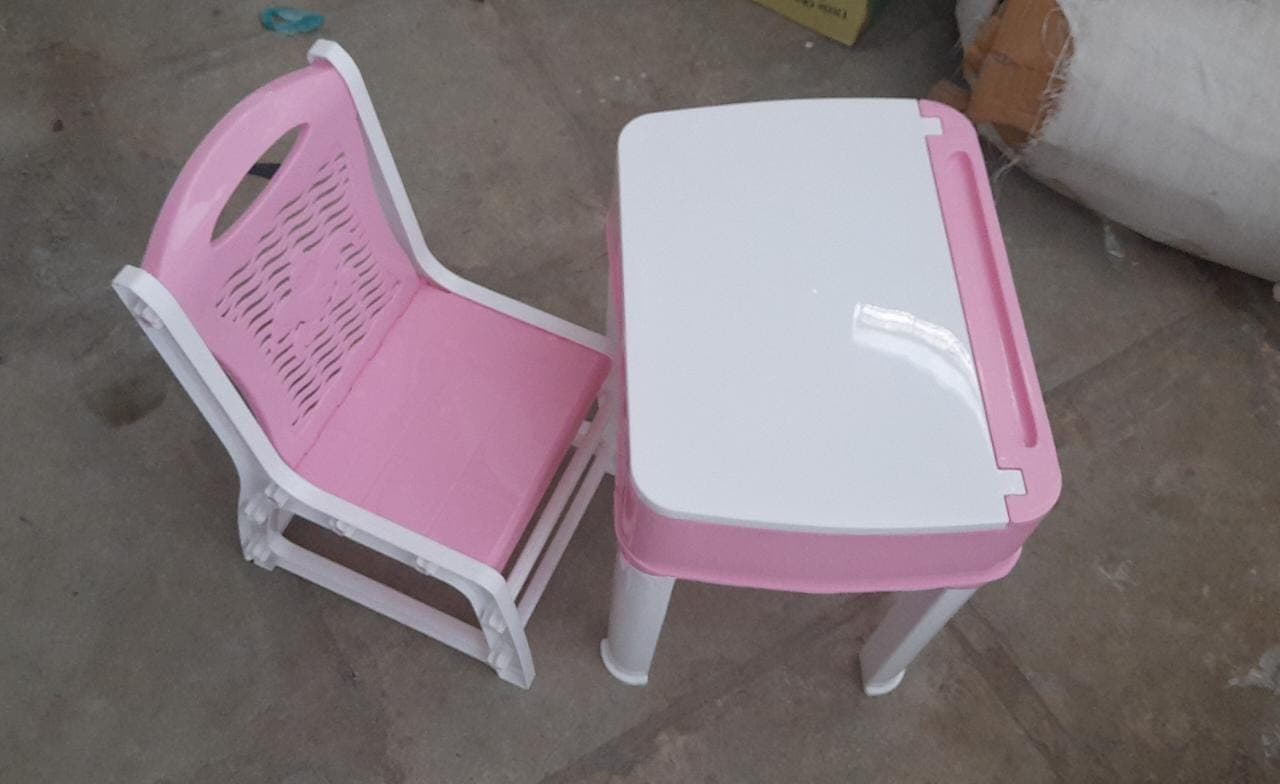 Study Table And Chair Set For Boys And Girls With Small Box Space For Plastic High Quality Study Table (Pink) thumbnail 7