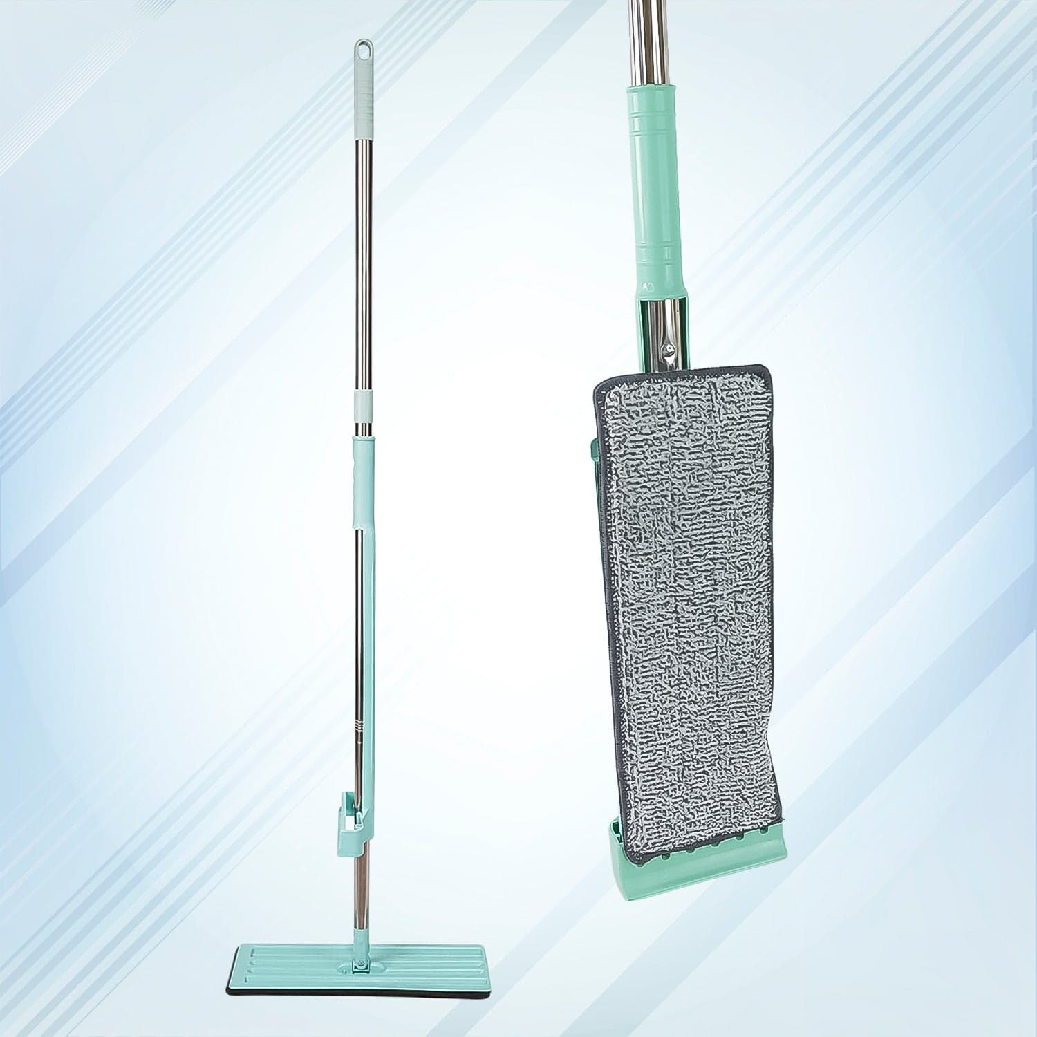 360Degree Rotation Flat Mop Floor Cleaning Microfiber Squeeze Mop Floor Clean. thumbnail 1