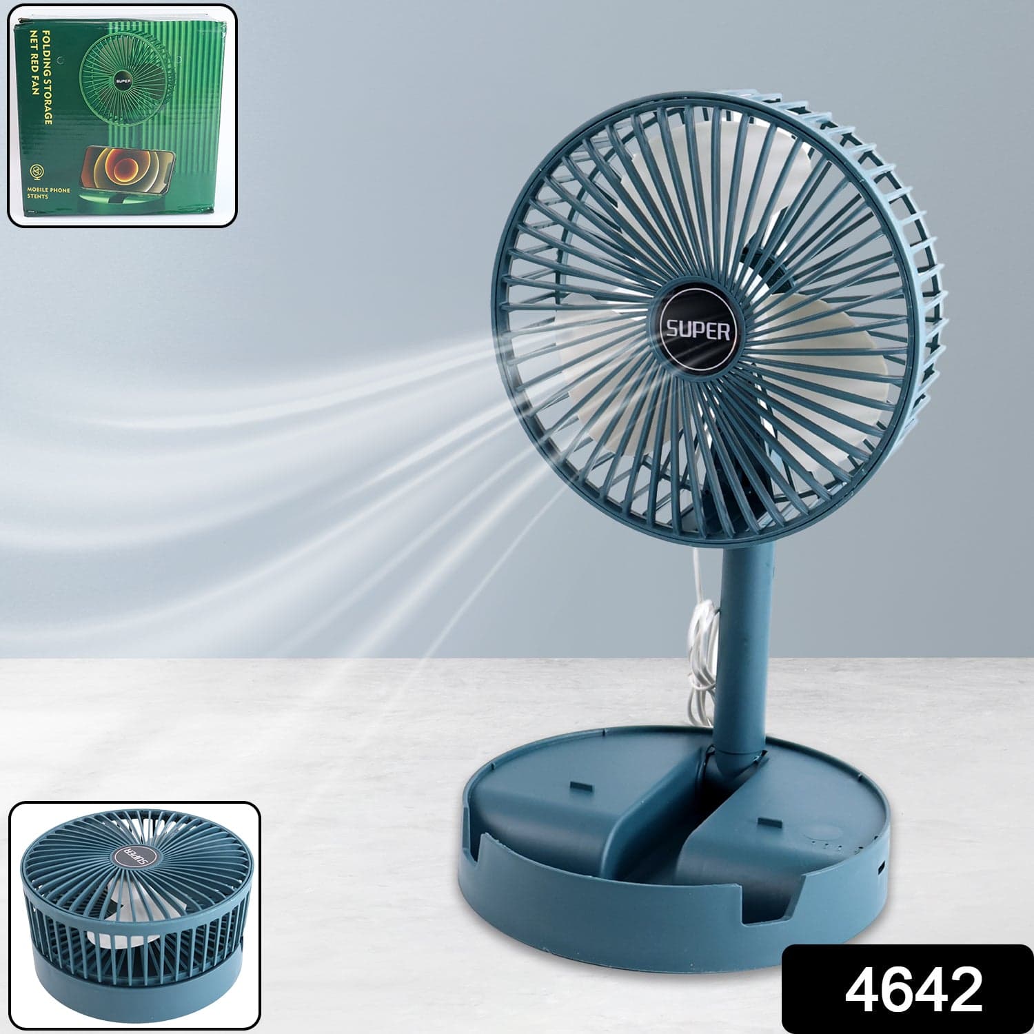 Adjustable Portable Desktop Fan - Telescopic Silent Personal Cooling for Office & Travel (Battery Not Include) thumbnail 2