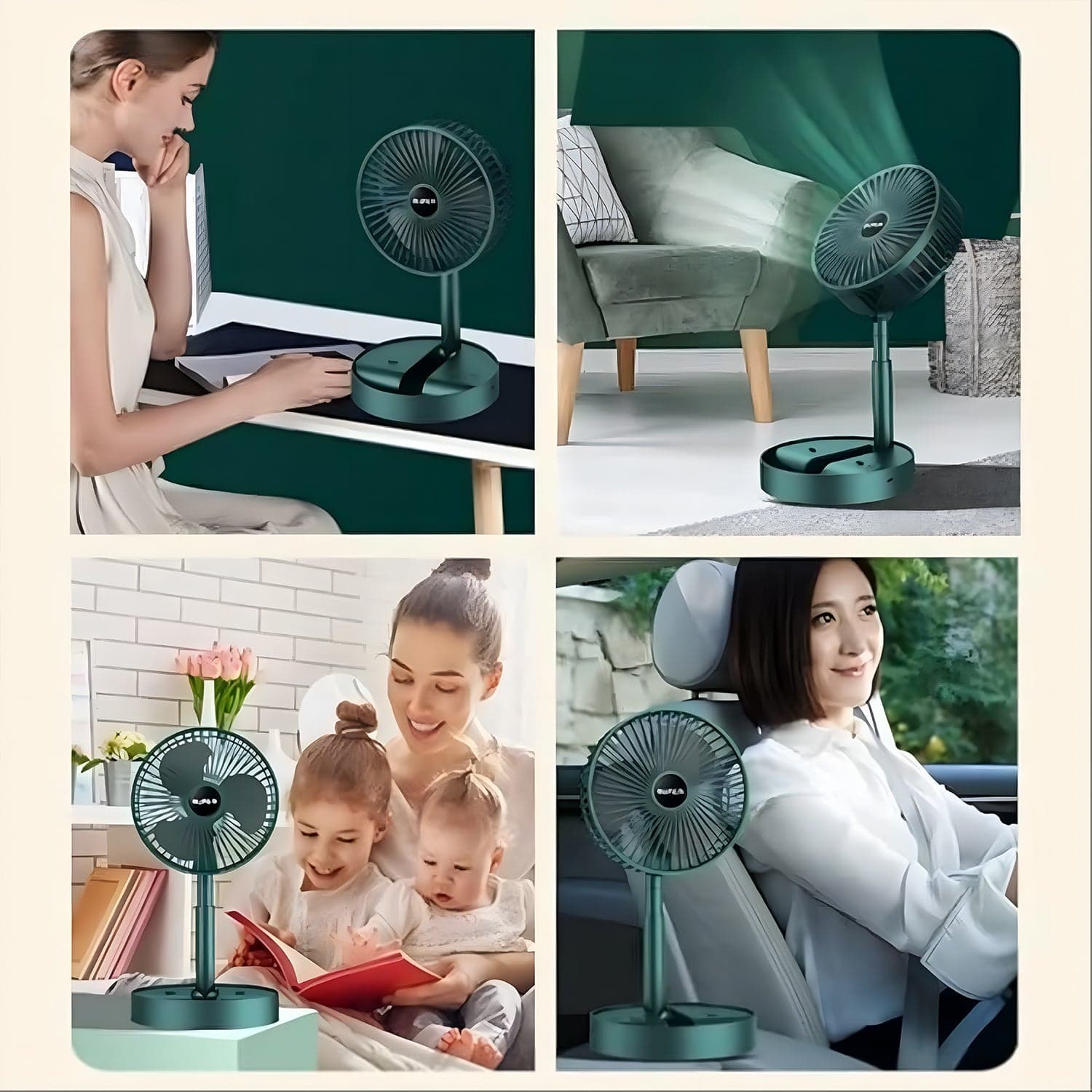Adjustable Portable Desktop Fan - Telescopic Silent Personal Cooling for Office & Travel (Battery Not Include) thumbnail 8