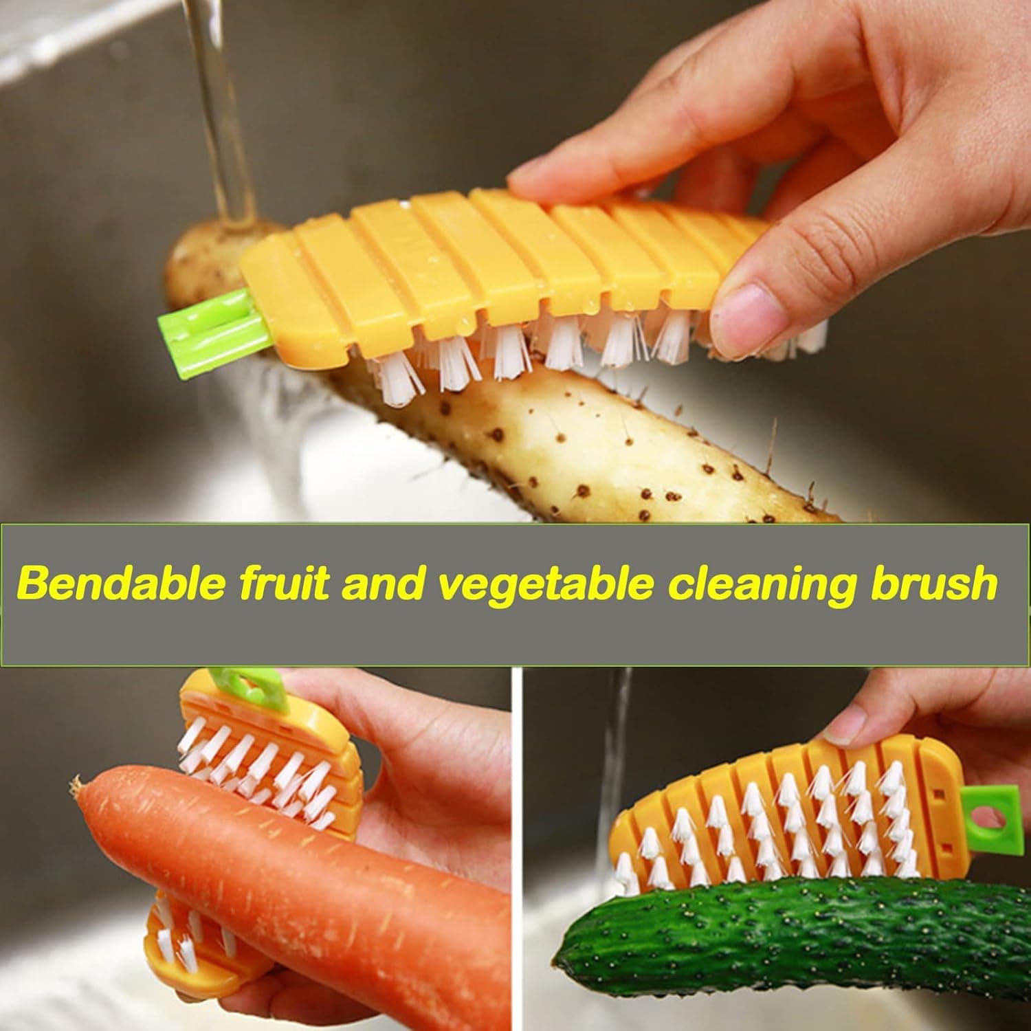 Plastic Fruit & Vegetable Brush (1 Pc) thumbnail 6