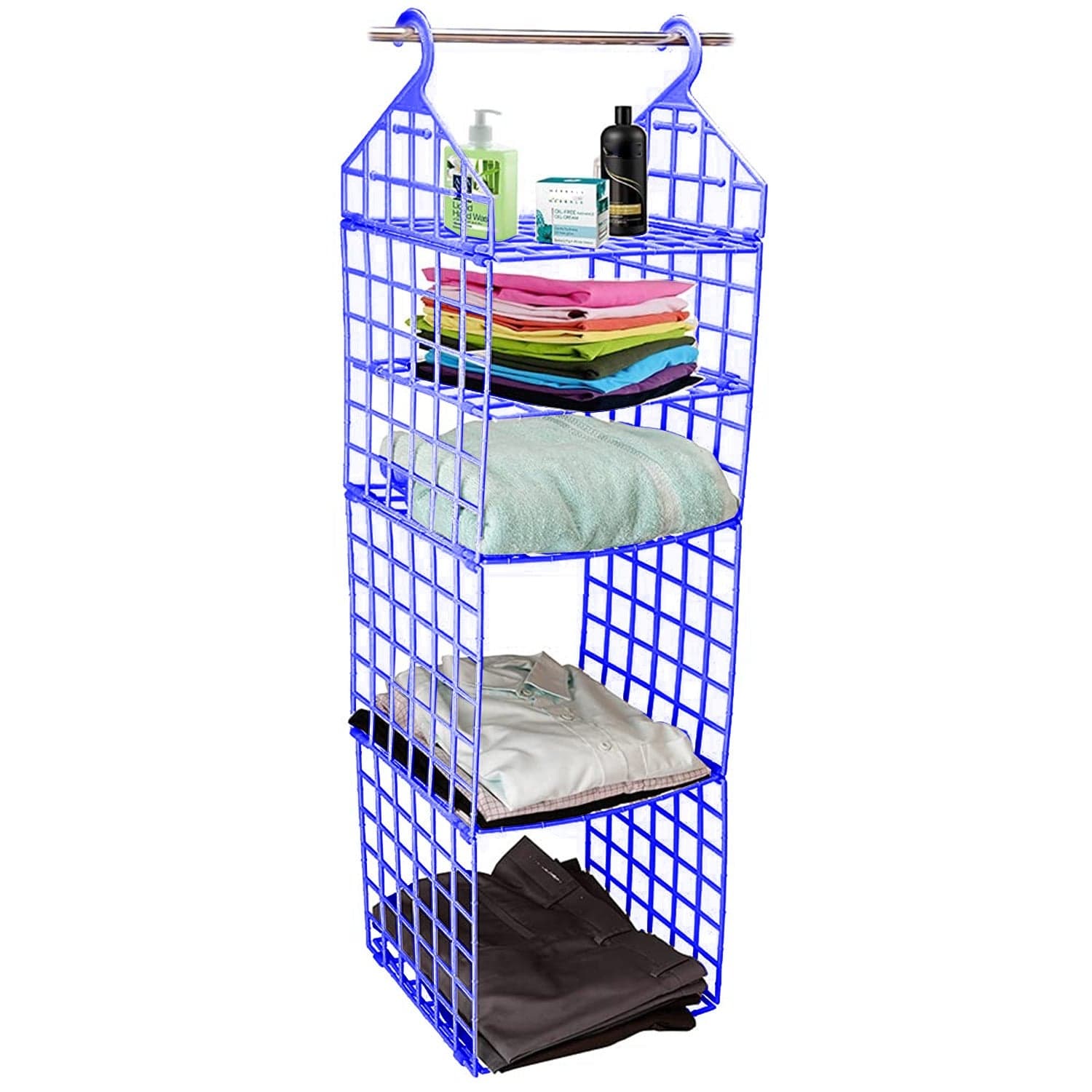Multipurpose 5 Layer Folding Clothes Storage Racks||Closet For Students Wardrobe Shelves Socks ID-4670 thumbnail 3