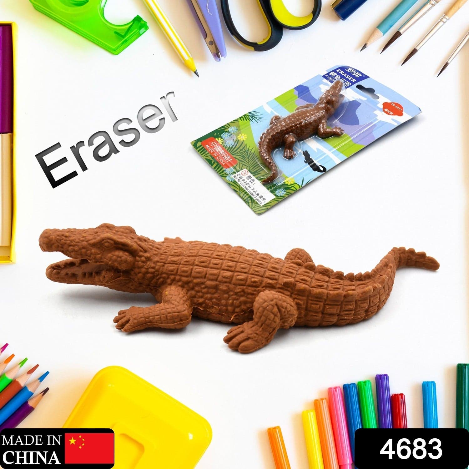 Crocodile Shaped Erasers Animal Erasers For Kids thumbnail 2