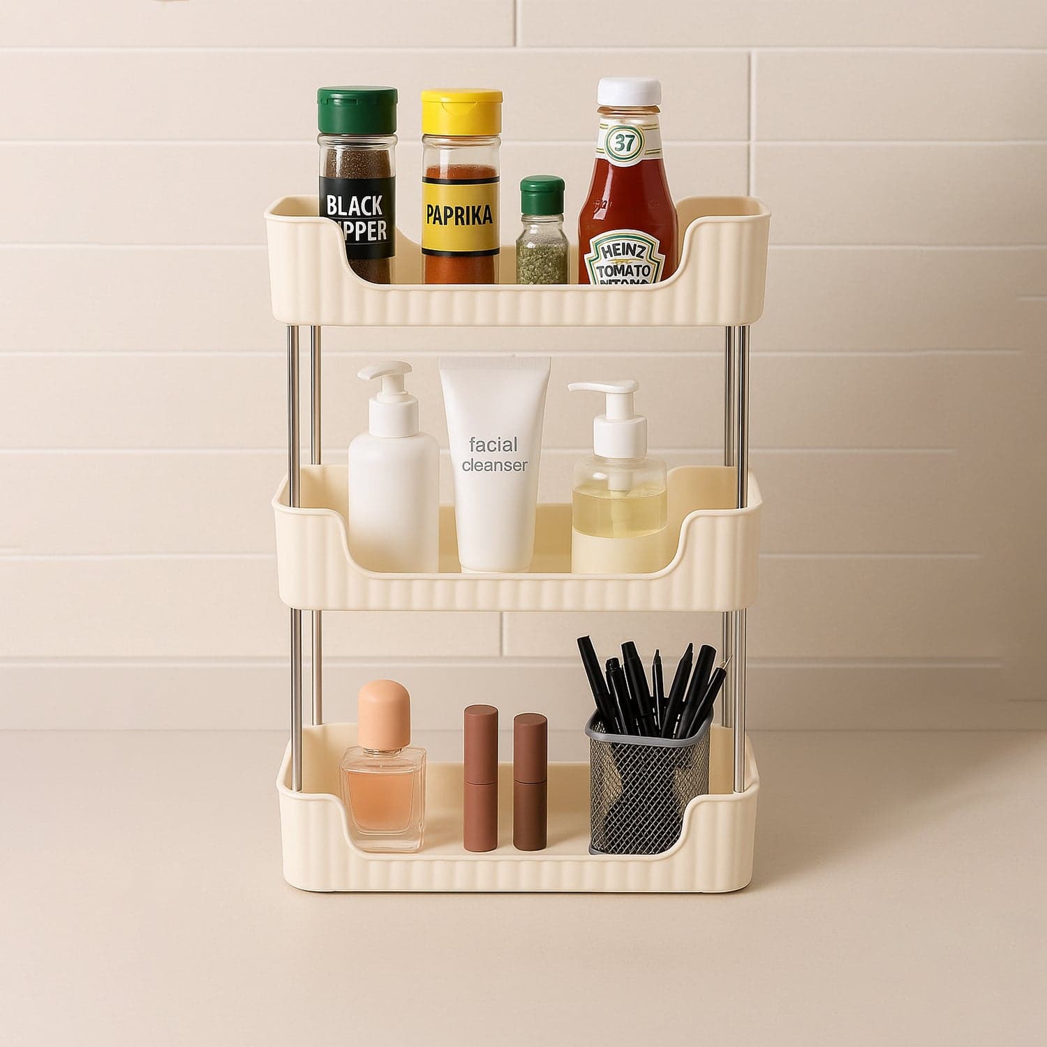 3 Tier Multipurpose Storage Organizer Rack Shelf 1 Set thumbnail 6