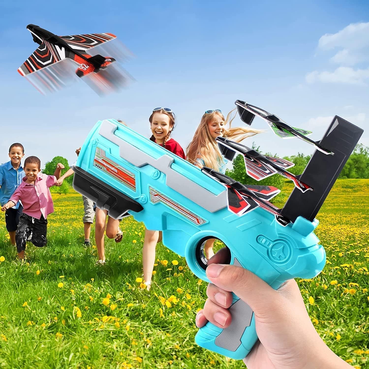 Airplane Launcher Toy with Foam Planes, 5-Pack thumbnail 1