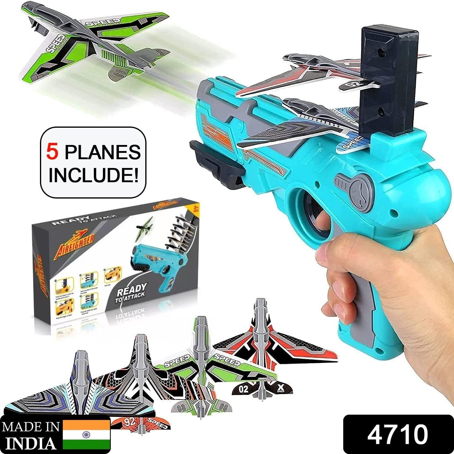Airplane Launcher Toy with Foam Planes, 5-Pack thumbnail 2