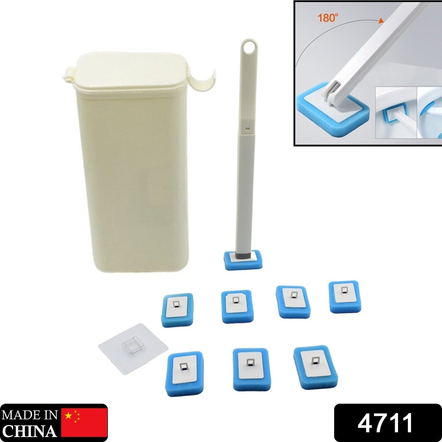 Toilet Brush Wand, Toilet Brush Kit with 8 Count Disposable Toilet Refills Heads thumbnail 2