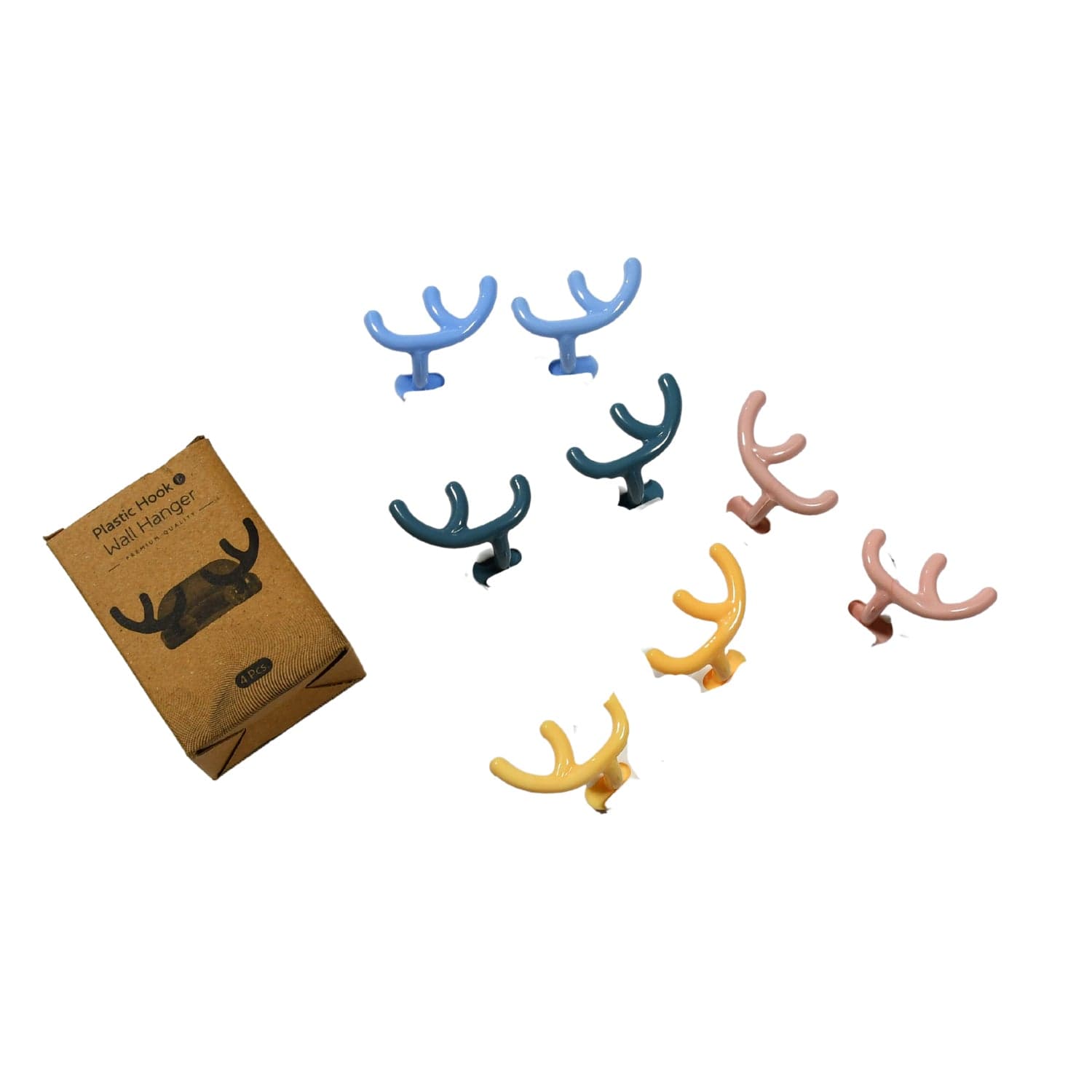 Plastic Wall Hanger Hook Wall Adhesive Hook Premium Quality Wall Hook (Pack Of 4pc) thumbnail 2