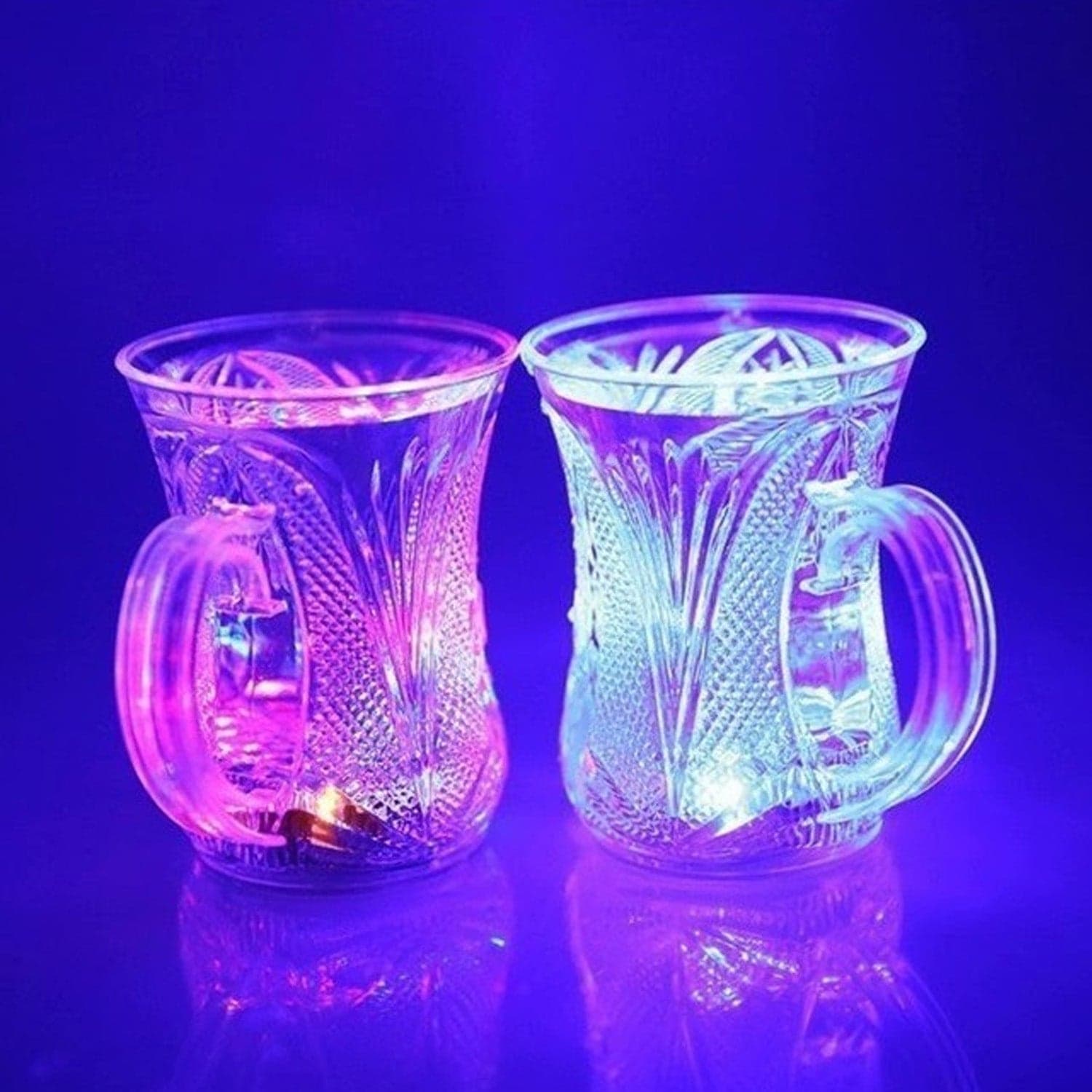 LED Light-Up Party Cups - Flashing Water-Activated Drinking Glasses with Handle (2-Piece) thumbnail 6