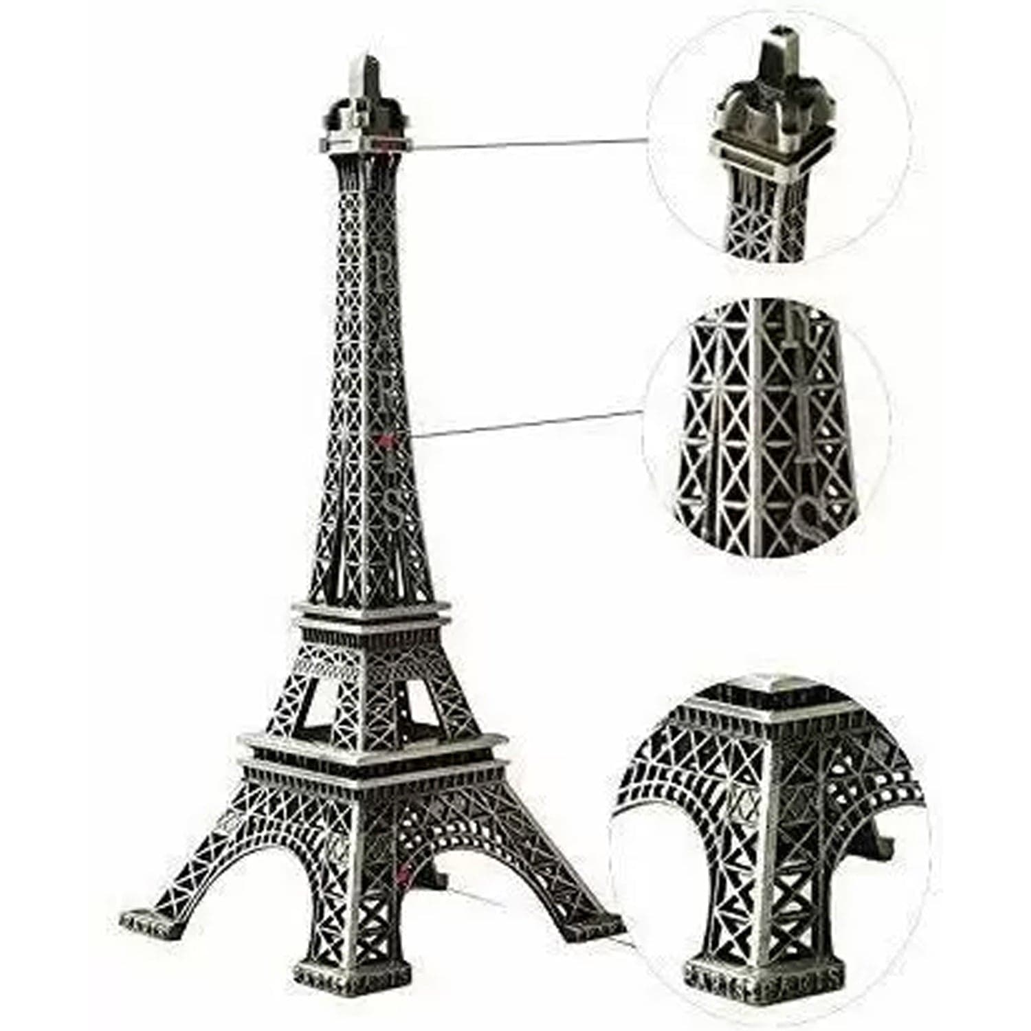 Antique 3D Eiffel Tower Statue - Metal Paris Landmark Decorative Showpiece for Home & Office thumbnail 3