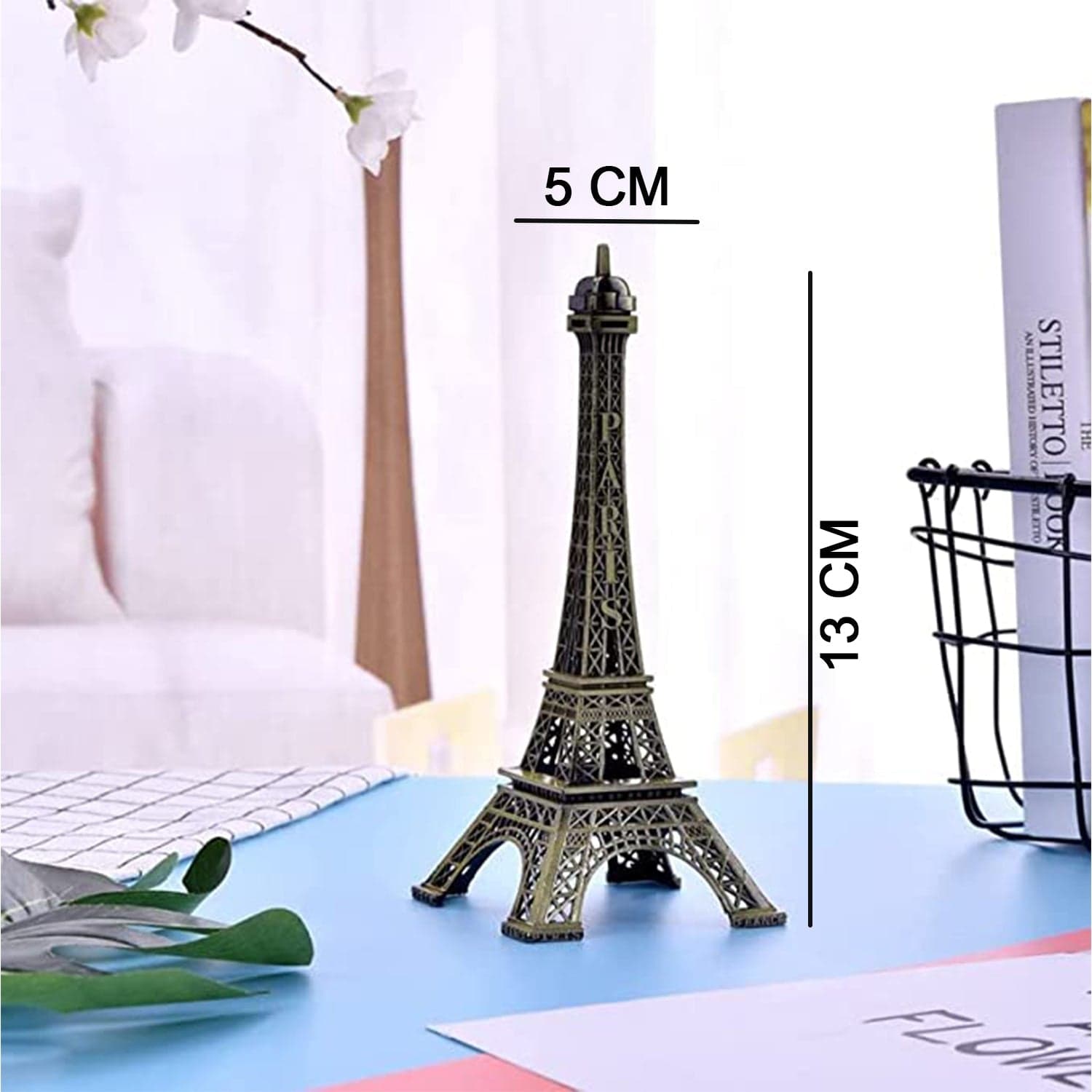Antique 3D Eiffel Tower Statue - Metal Paris Landmark Decorative Showpiece for Home & Office thumbnail 5