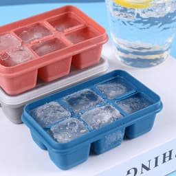 6-Grid Silicone Ice Tray of Ideal for Household Ice Making
